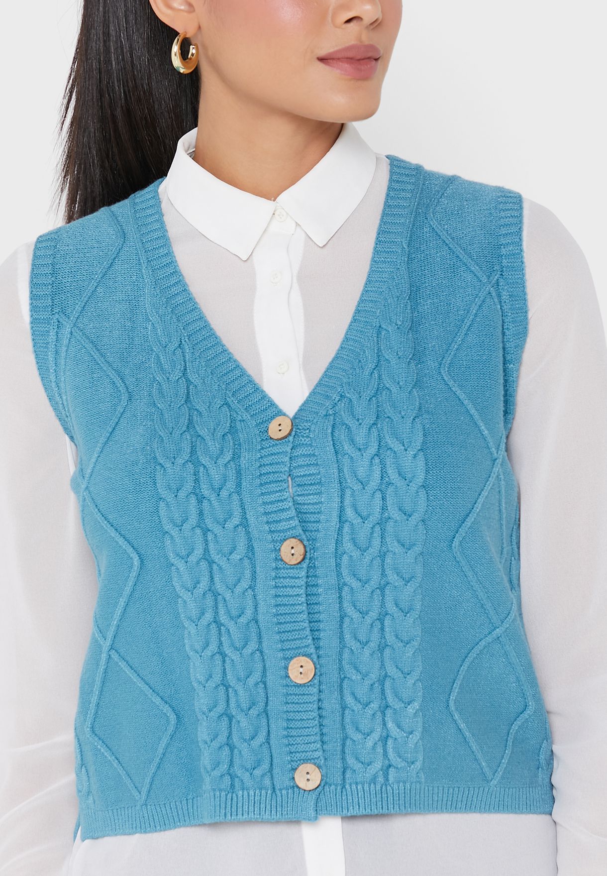 Solid Buttoned Vest