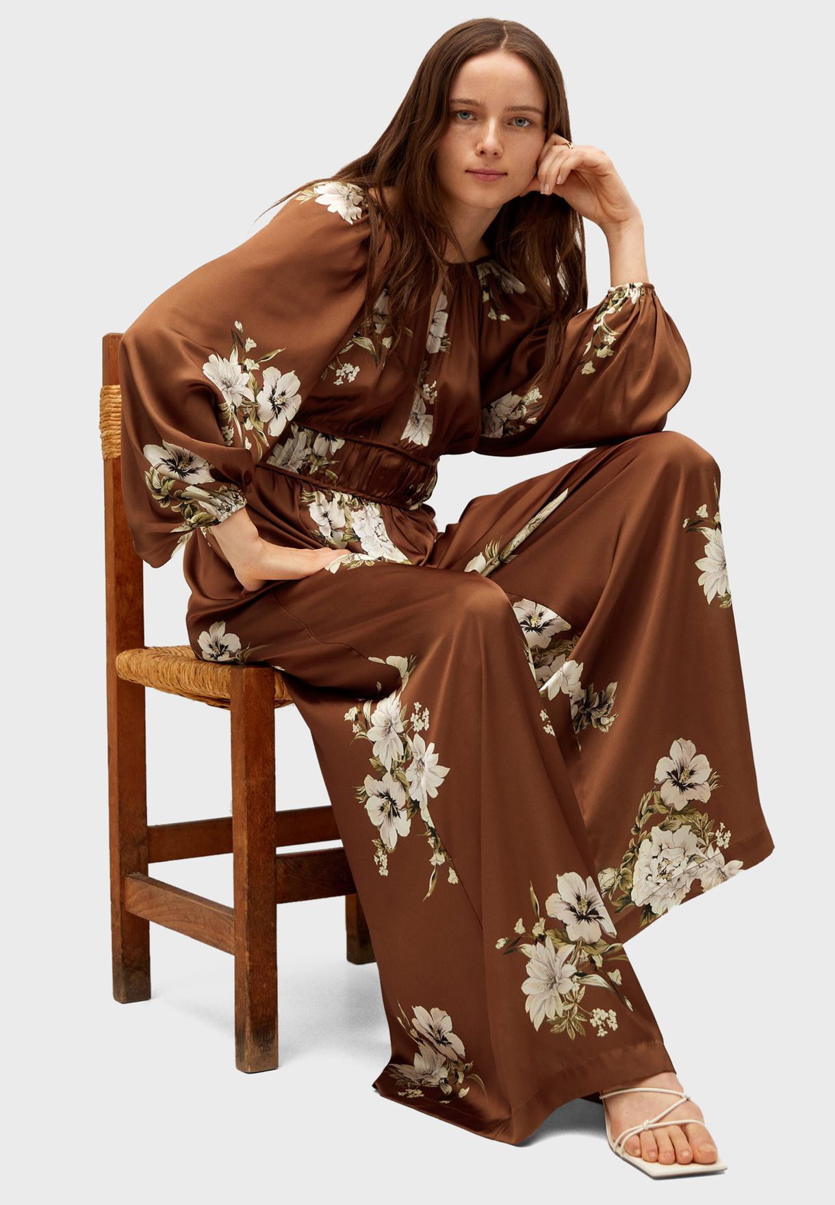 mango jumpsuit brown