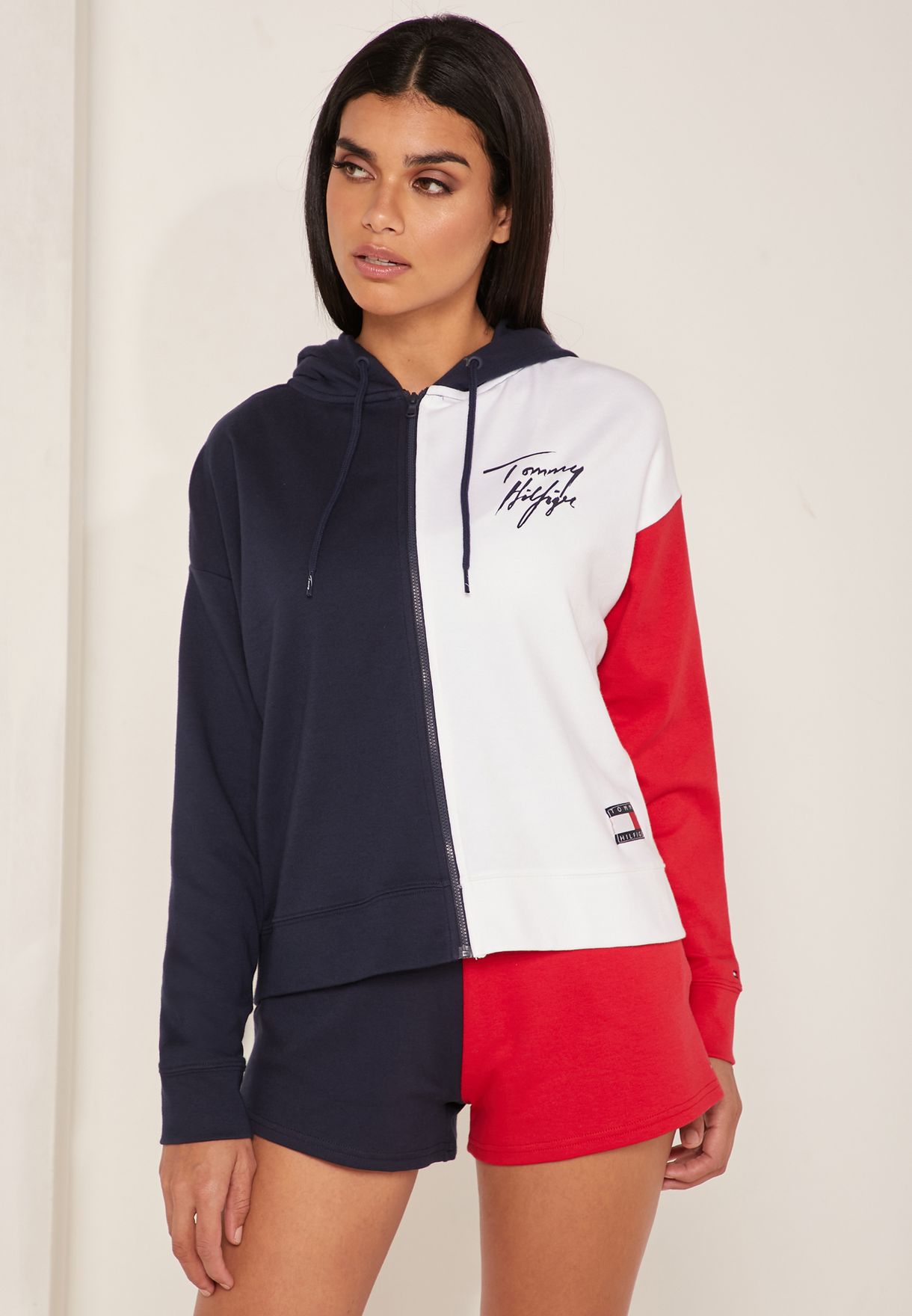 Buy Hilfiger multicolor Logo Colorblock Hoodie for Women in other cities