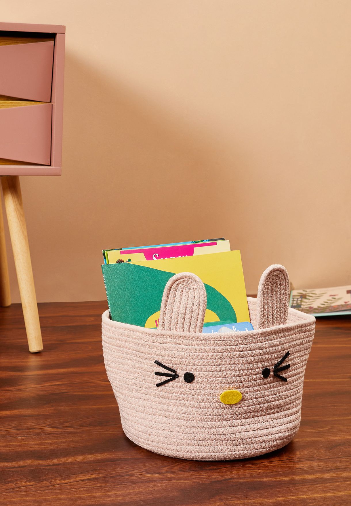 Pink Rabbit Storage Basket