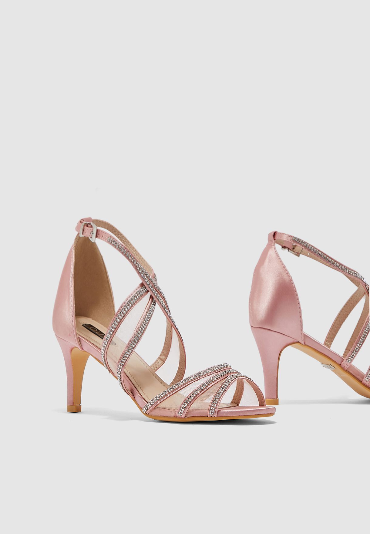 quiz pink diamante sandals