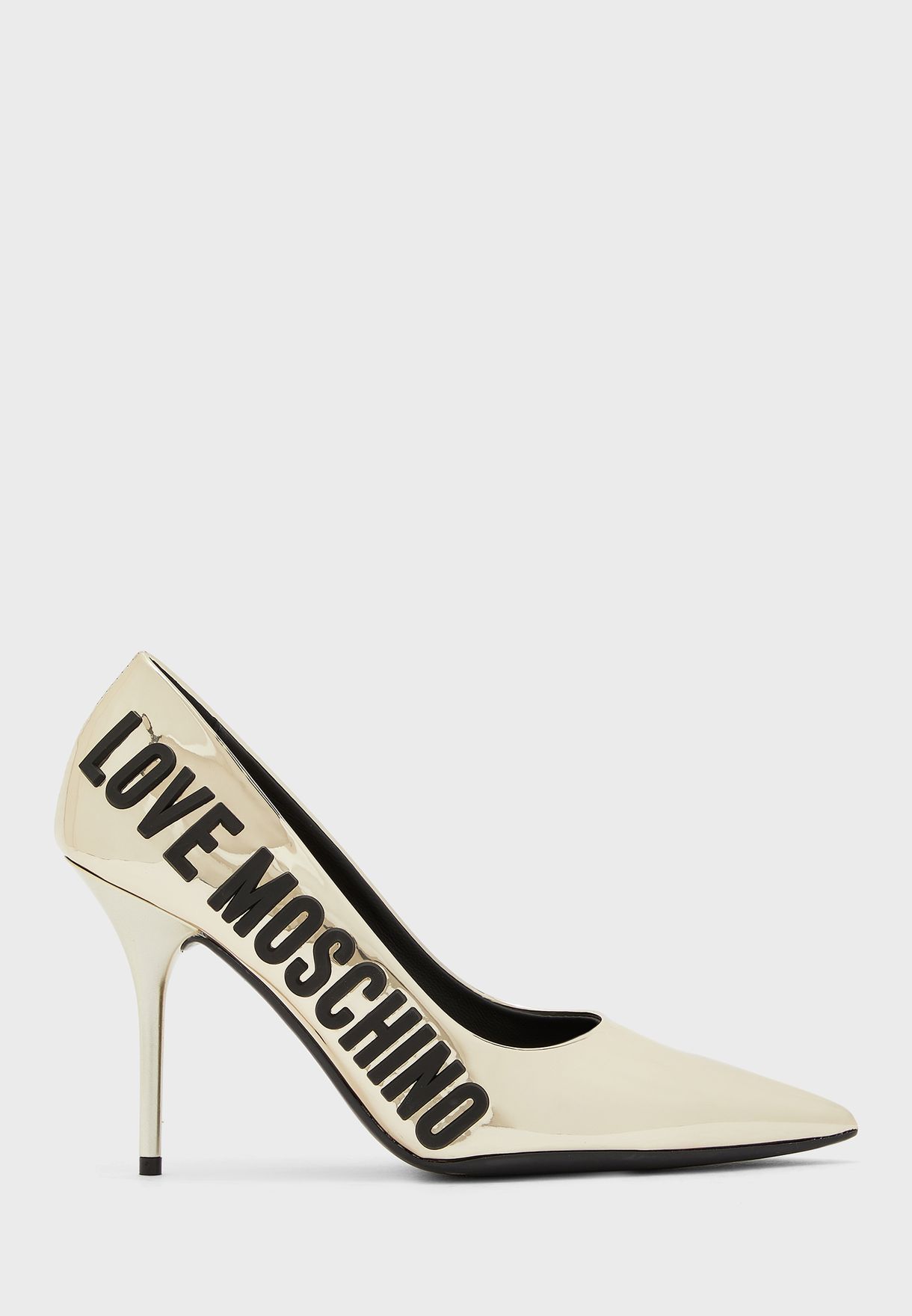 moschino logo heels