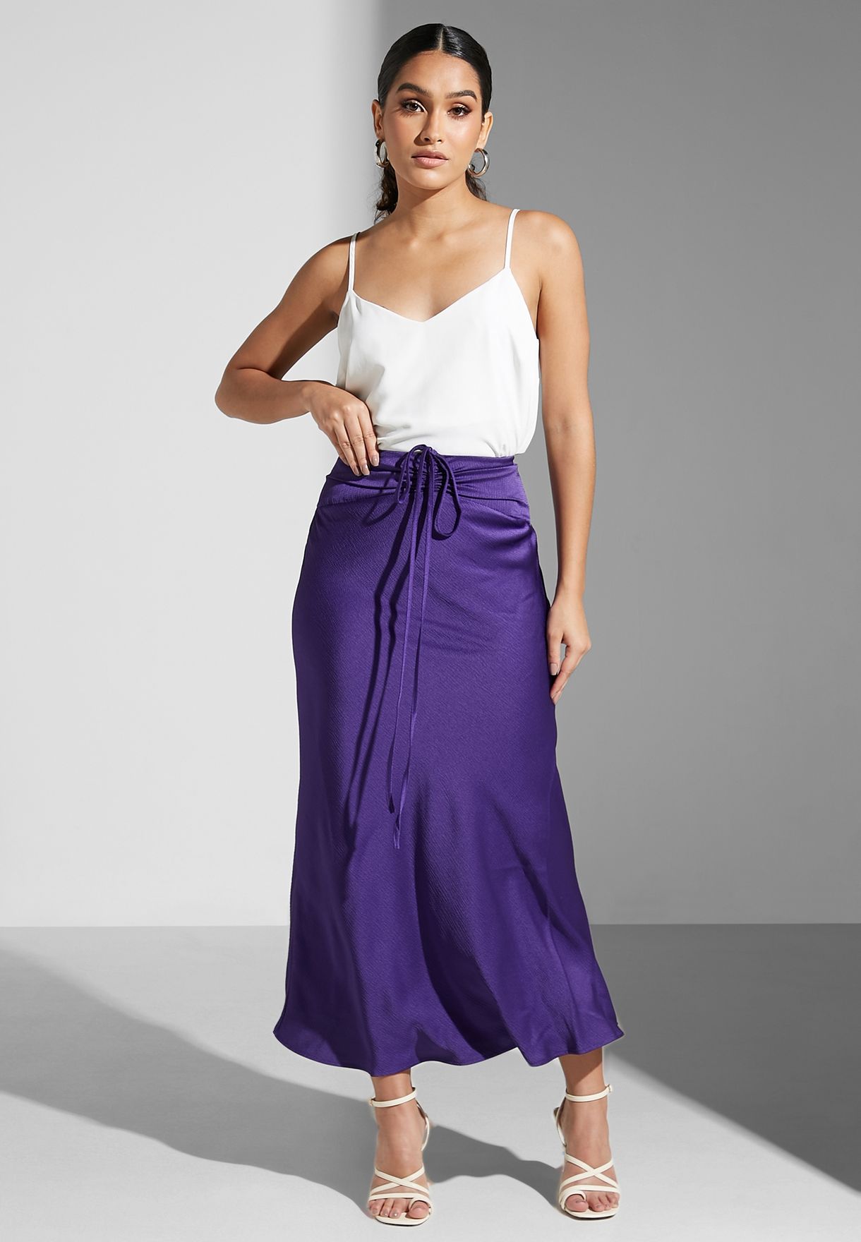 High Waist Pleated Skirt