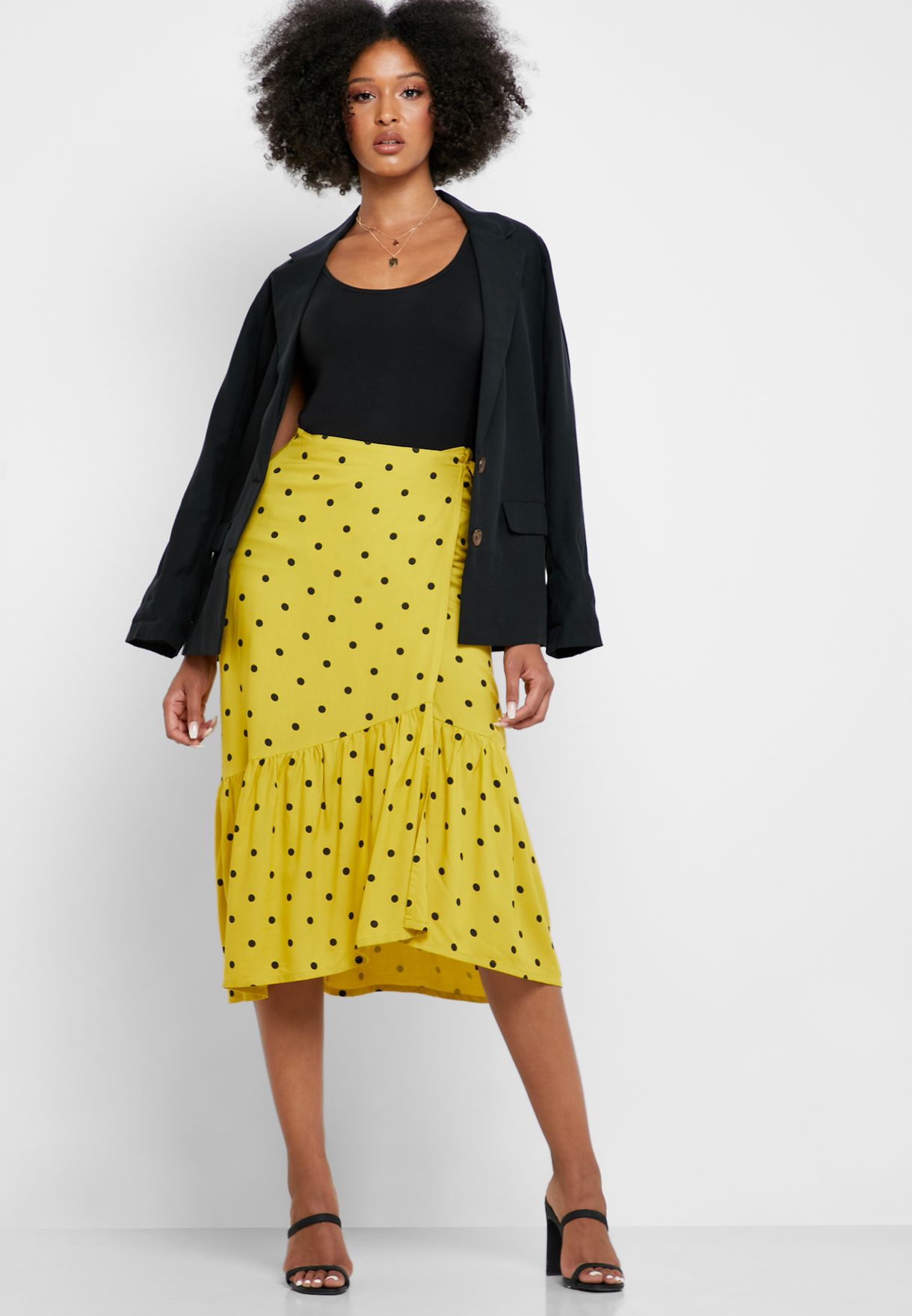 miss selfridge polka dot skirt