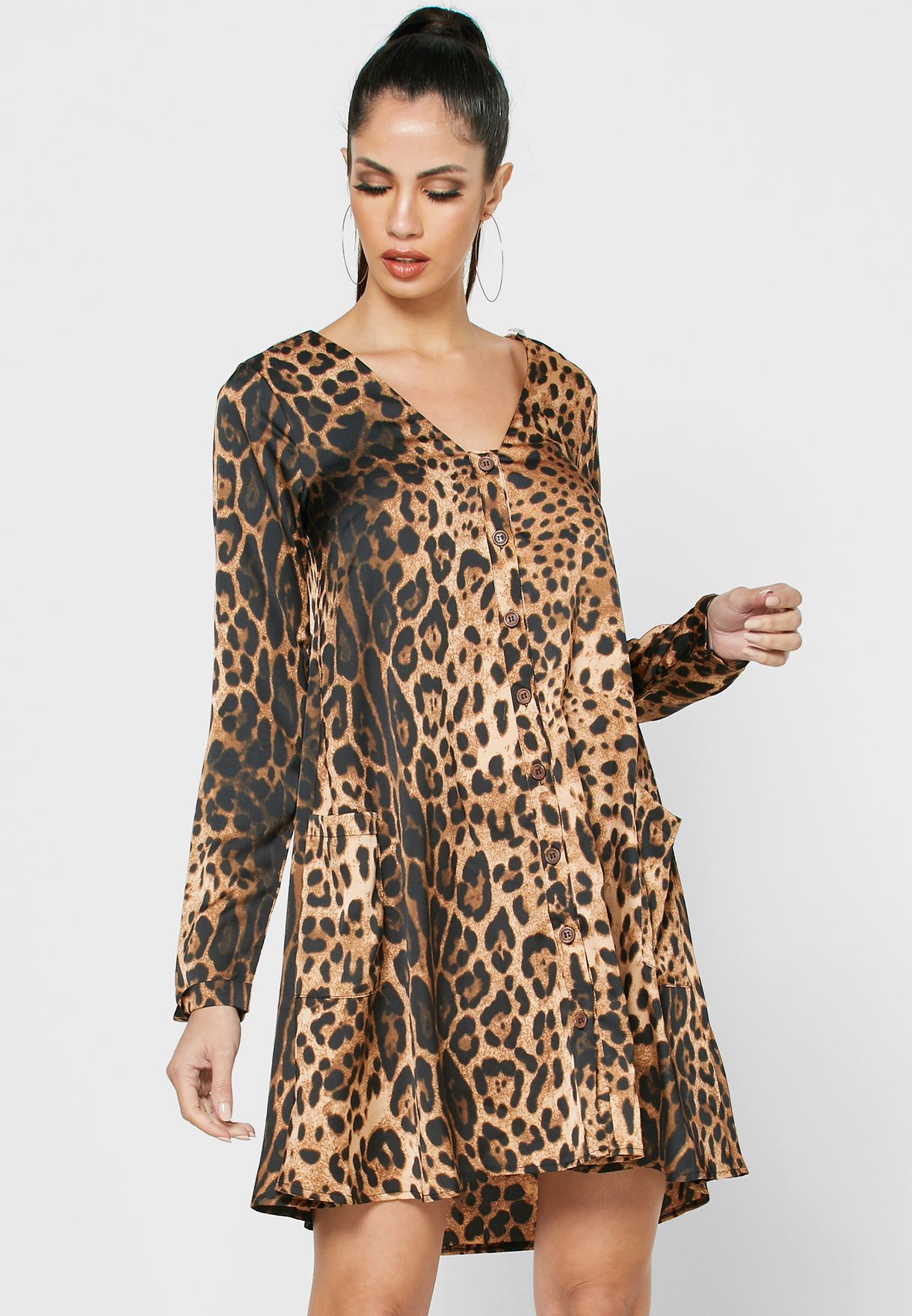 designer animal print dress