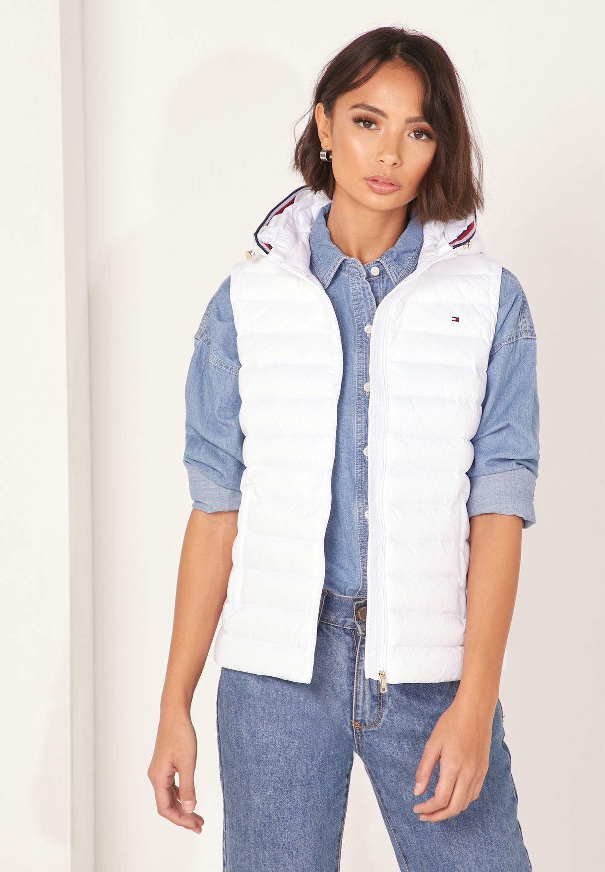 Buy Tommy Hilfiger white Hooded Puffer 