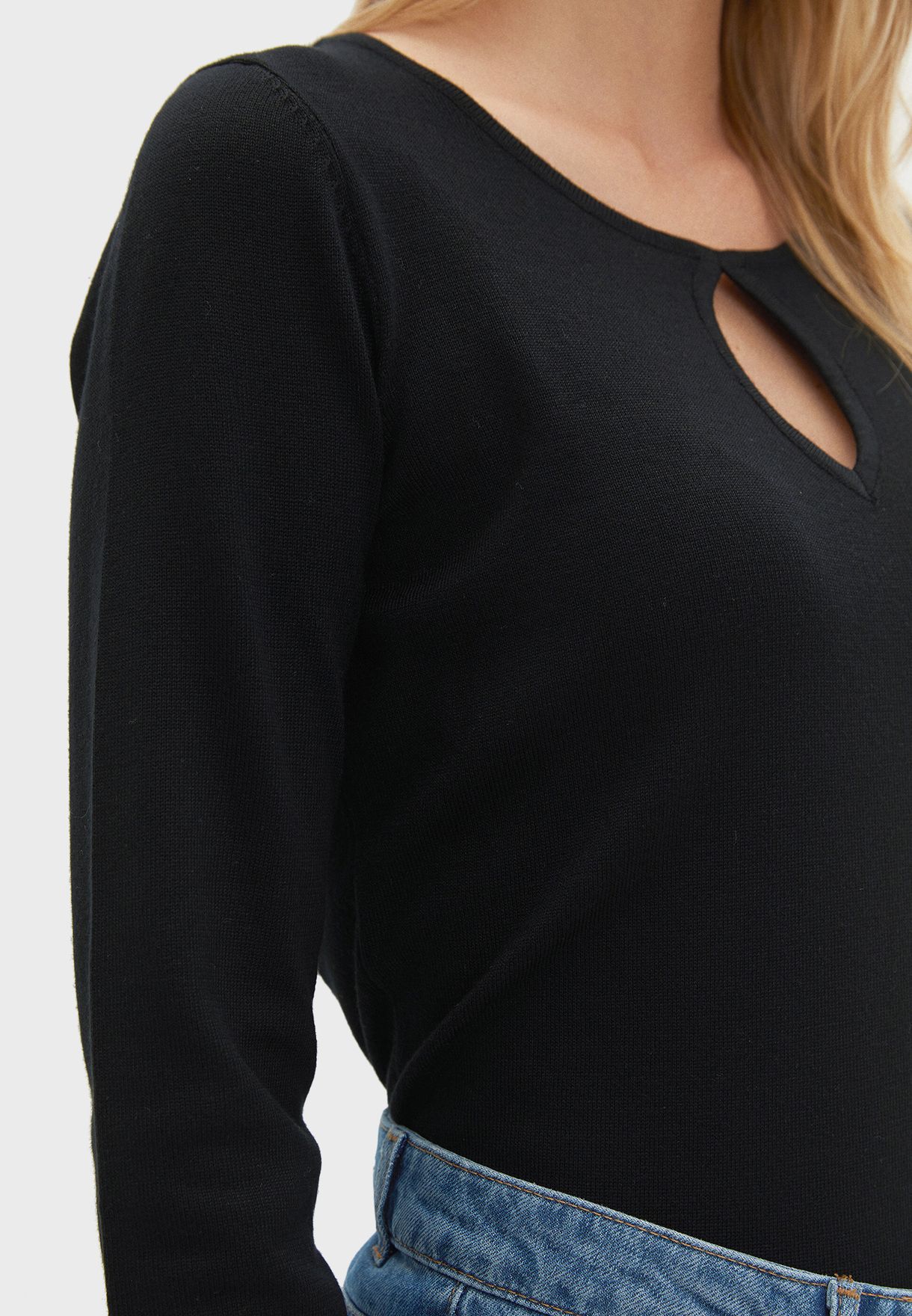 Cut Detail Knitted Sweater