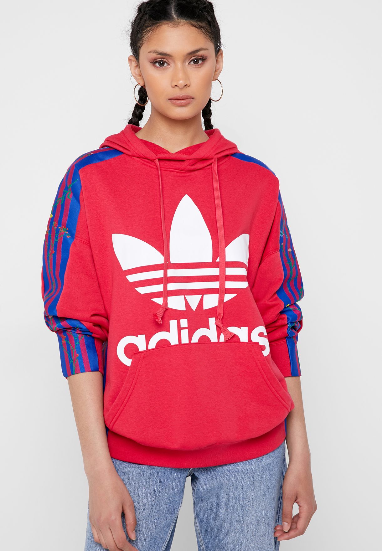 adidas flower logo hoodie