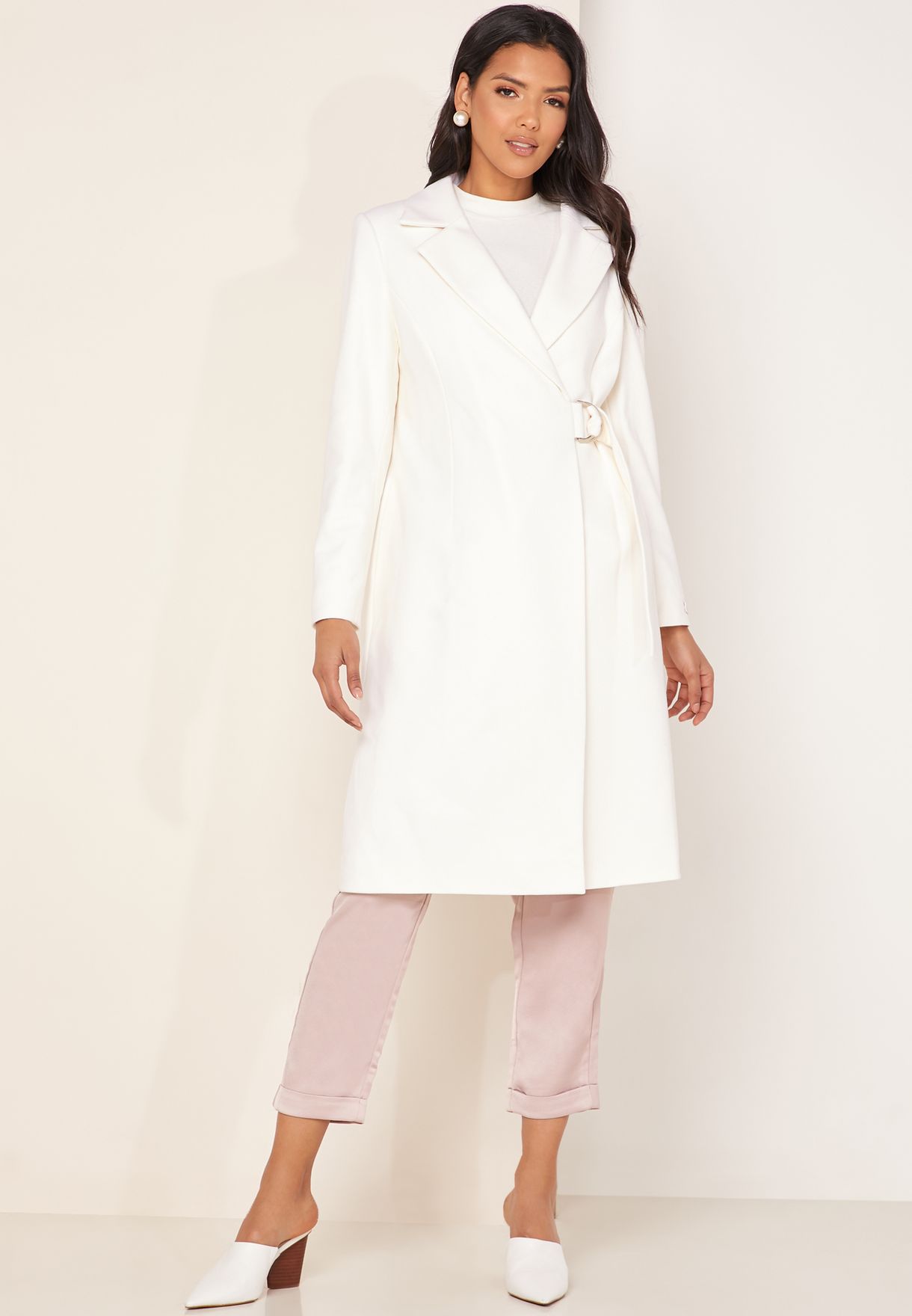 ted baker ivory wrap coat