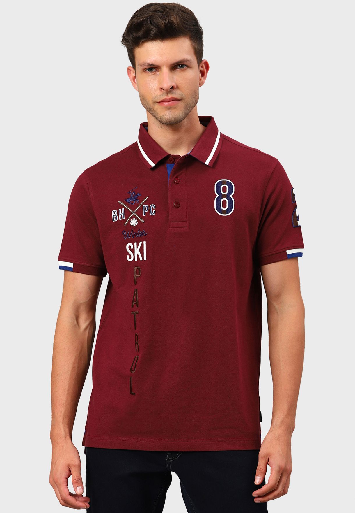 Buy Beverly Hills Polo Club burgundy Ski Petrol Polo for Men in Doha, other  cities