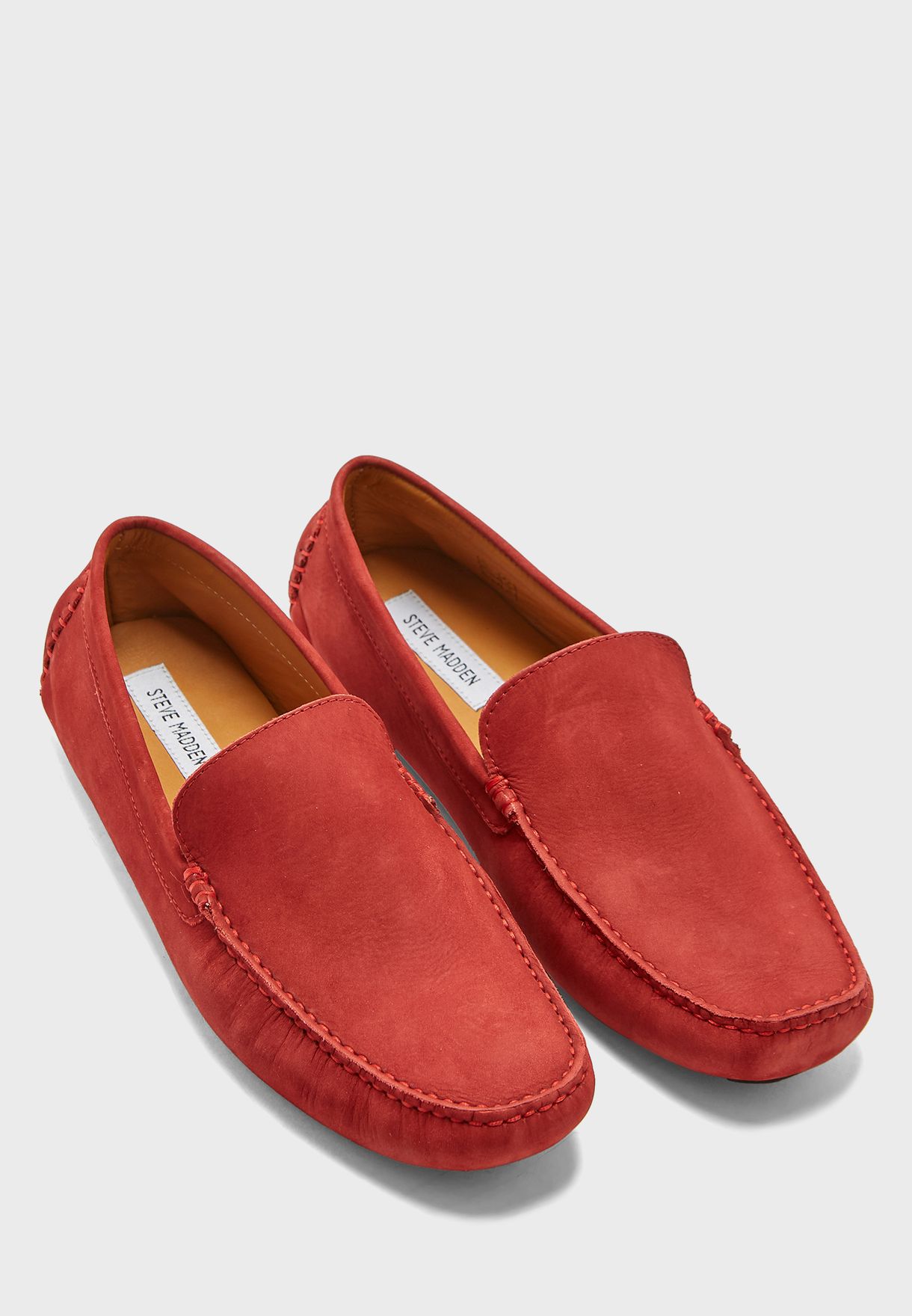 red steve madden loafers