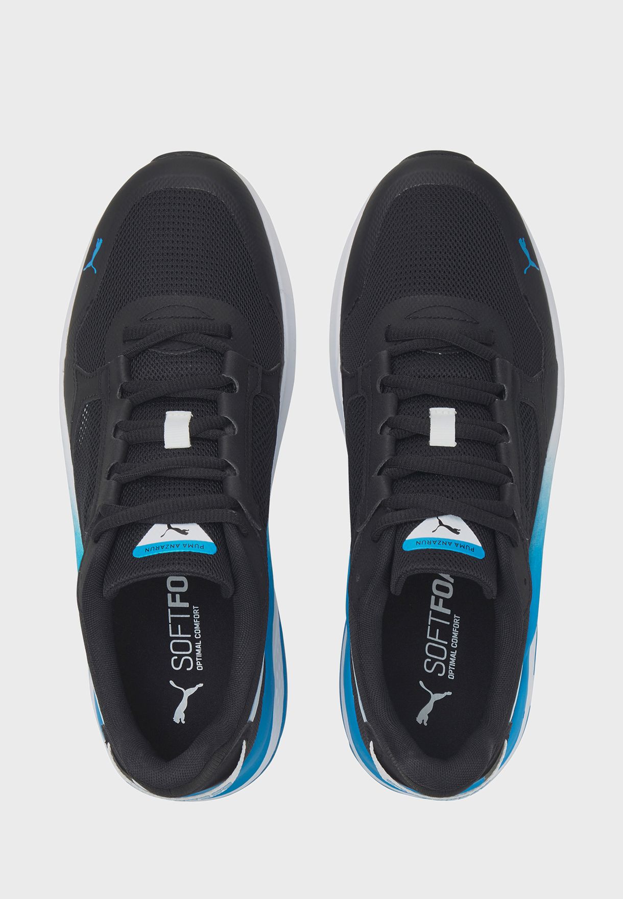 puma anzarun grid black running shoes