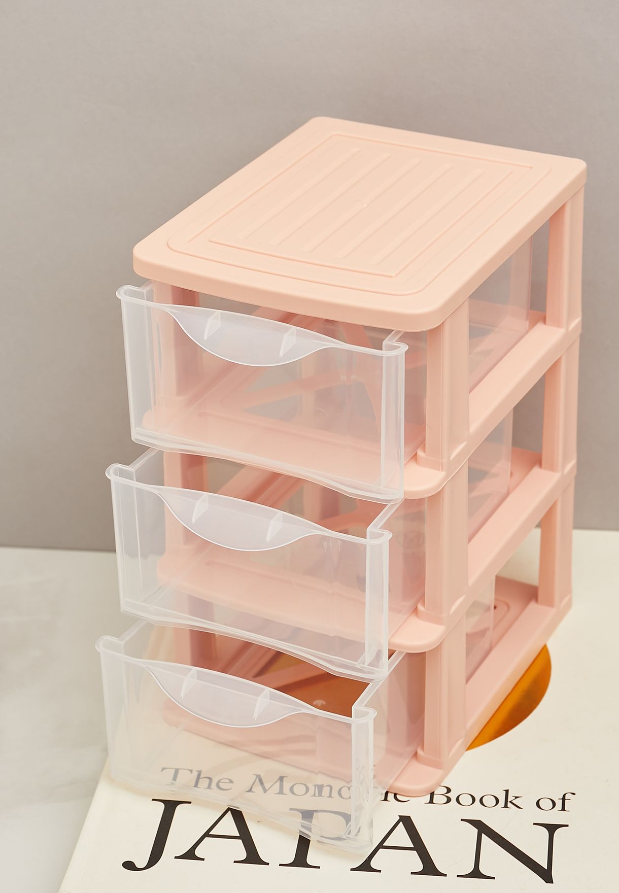 Pink Stationery Storage Holder With Drawers