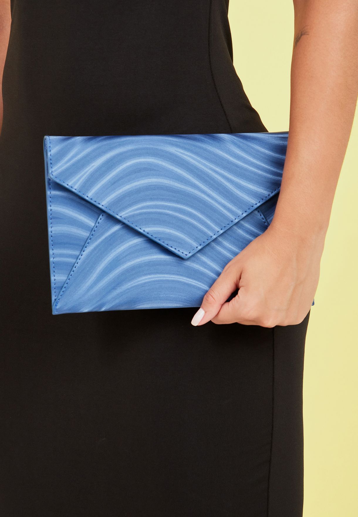 Marble Print Envelope Style Clutch Bag