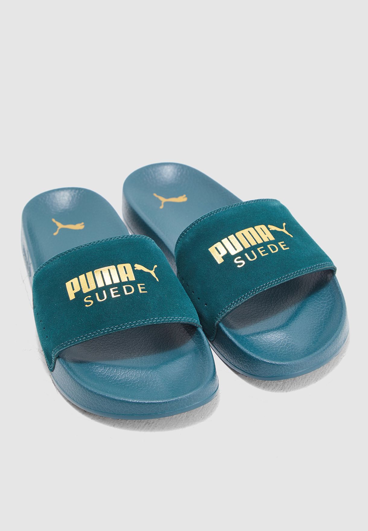 Buy PUMA green Leadcat Suede Slides for 
