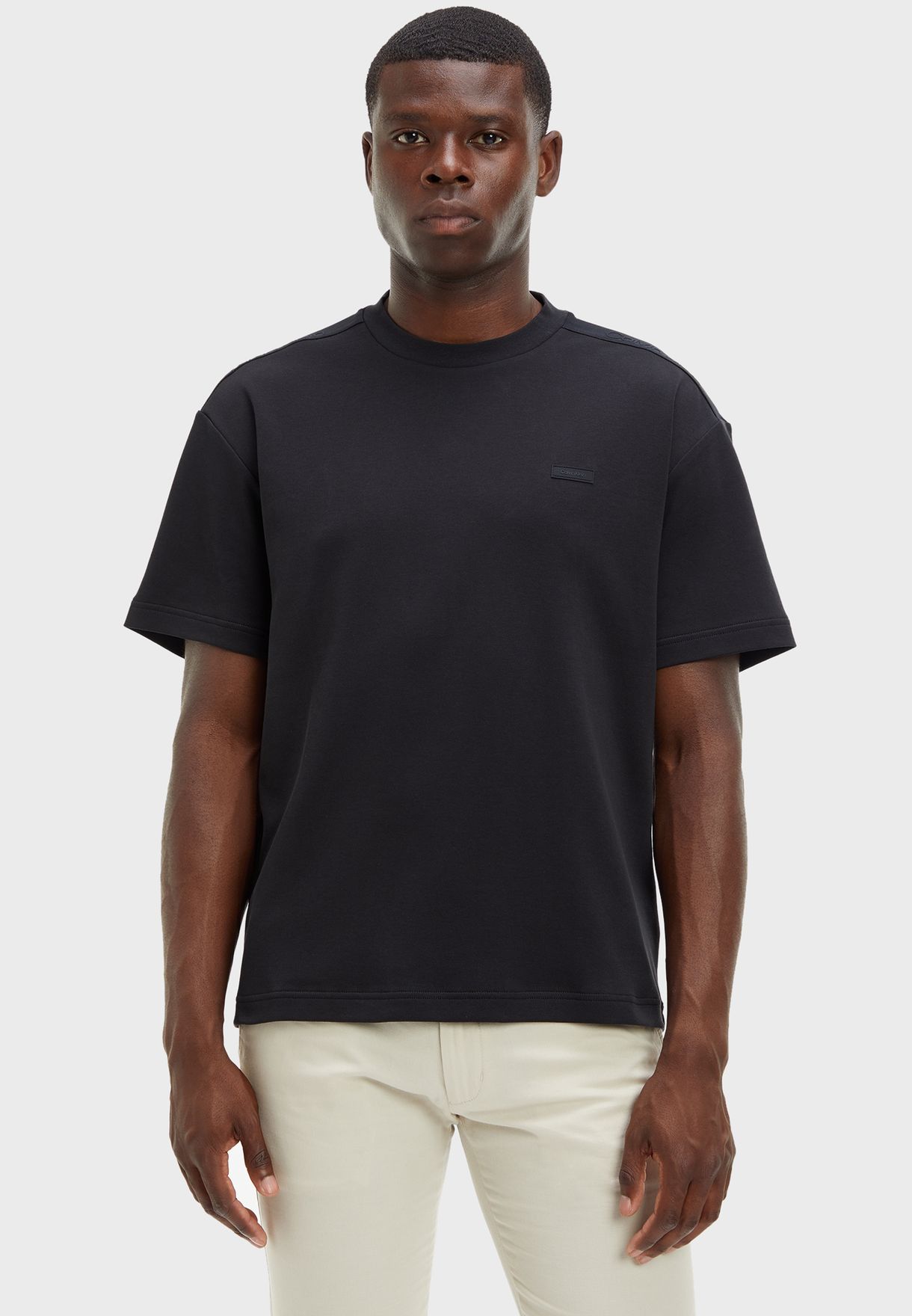 Buy Calvin Klein black Logo Tape Crew Neck T-Shirt for Men in Manama, Riffa