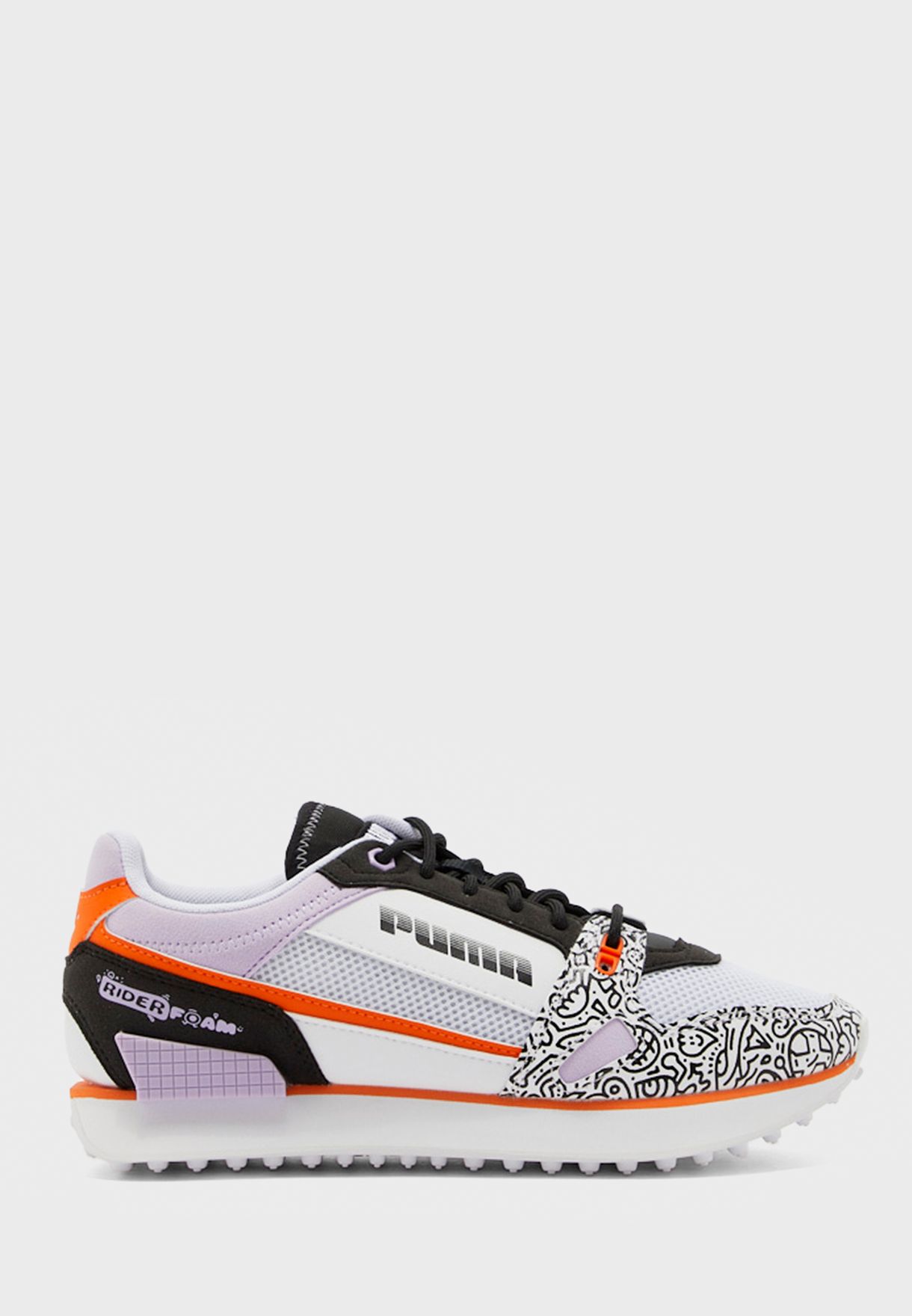 puma x mr doodle mile rider women's sneakers