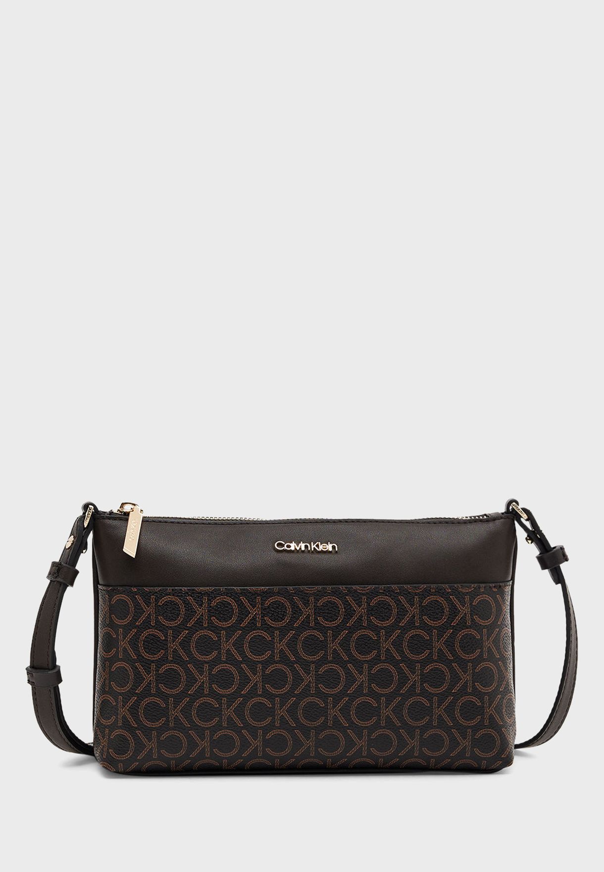 Buy Calvin Klein brown Monogram Zip Crossbody Bag for Women in Muscat,  Salalah