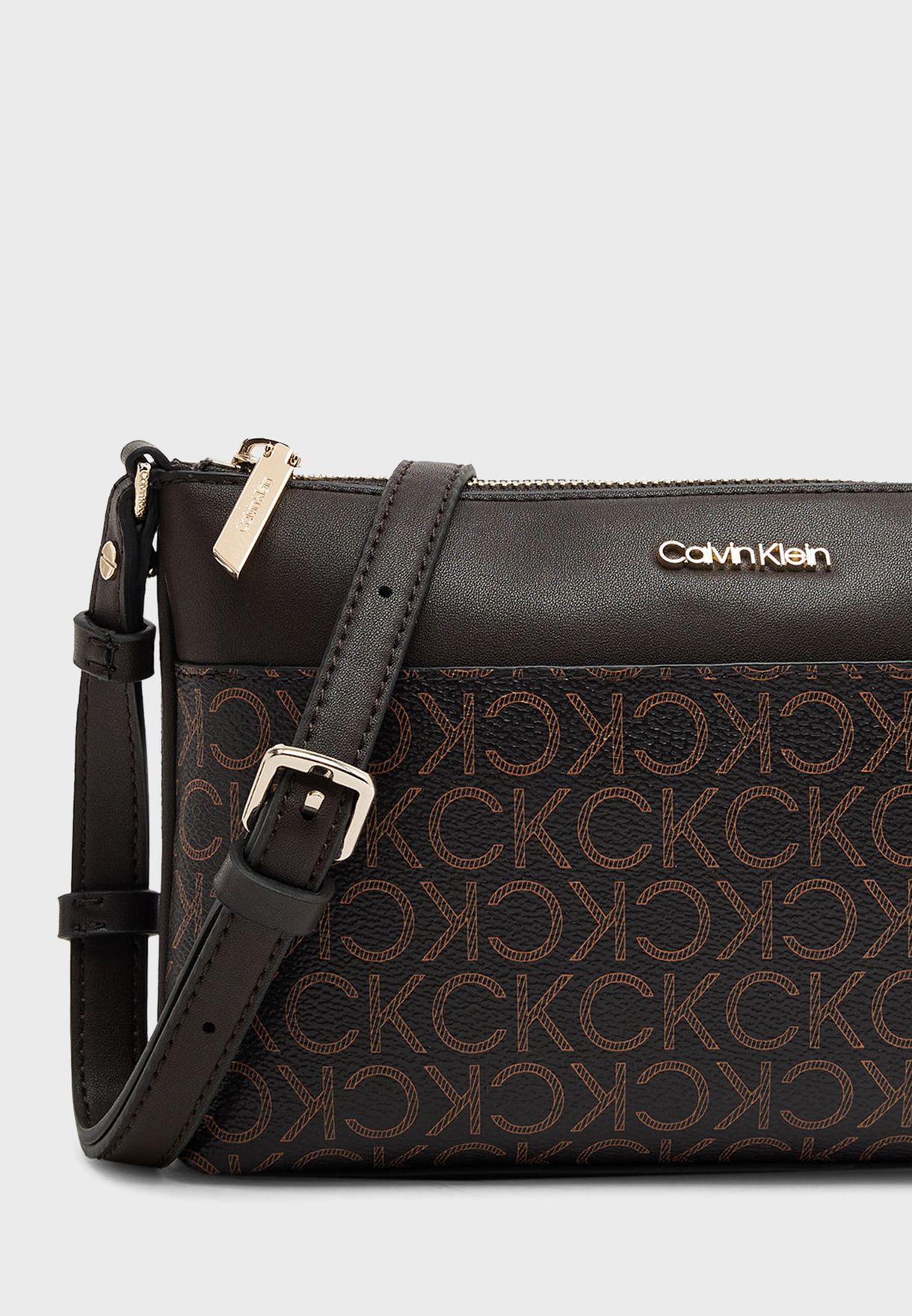 Buy Calvin Klein brown Monogram Zip Crossbody Bag for Women in Muscat,  Salalah