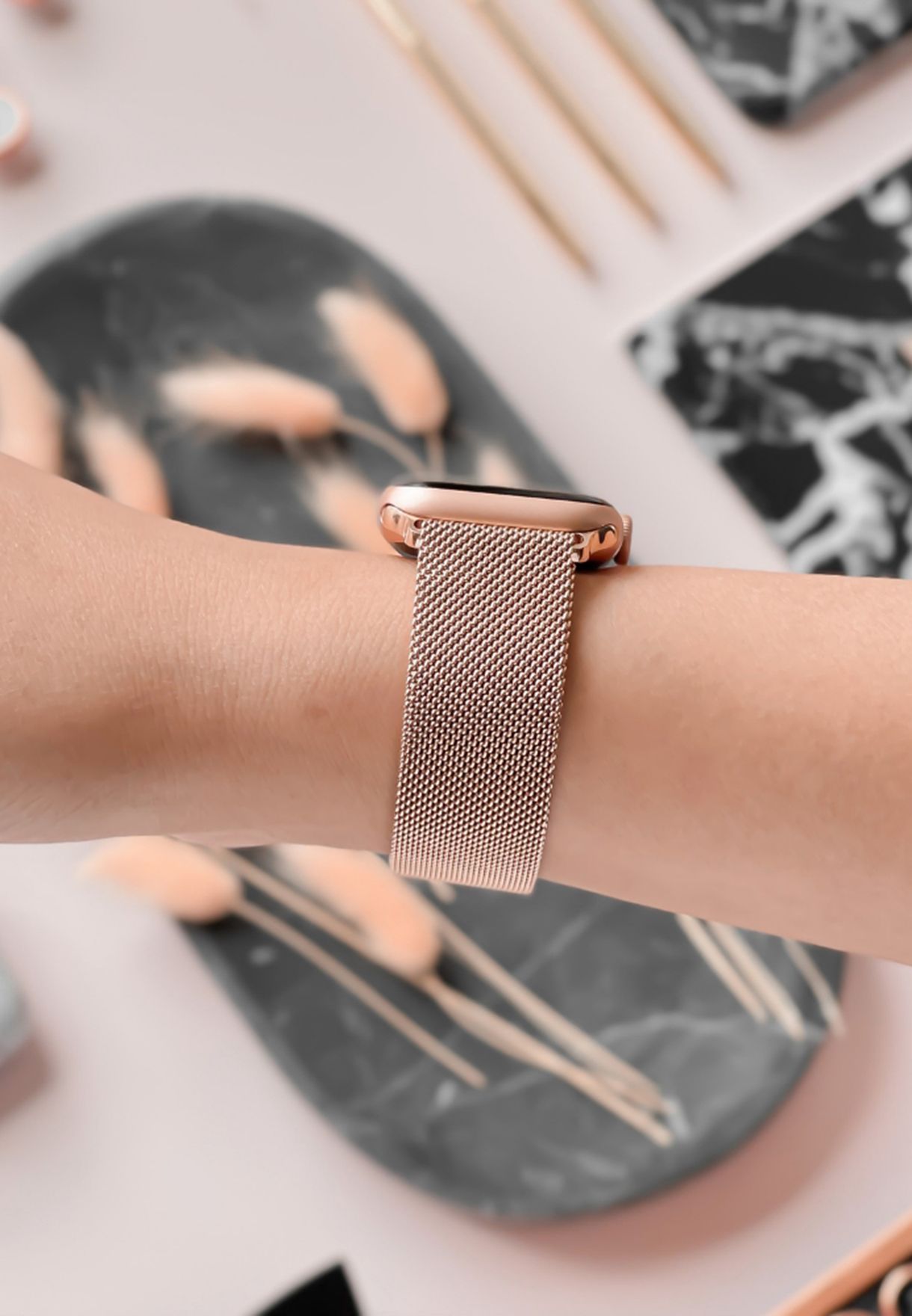 Magnetic Chain Rose Gold Apple Watch Strap