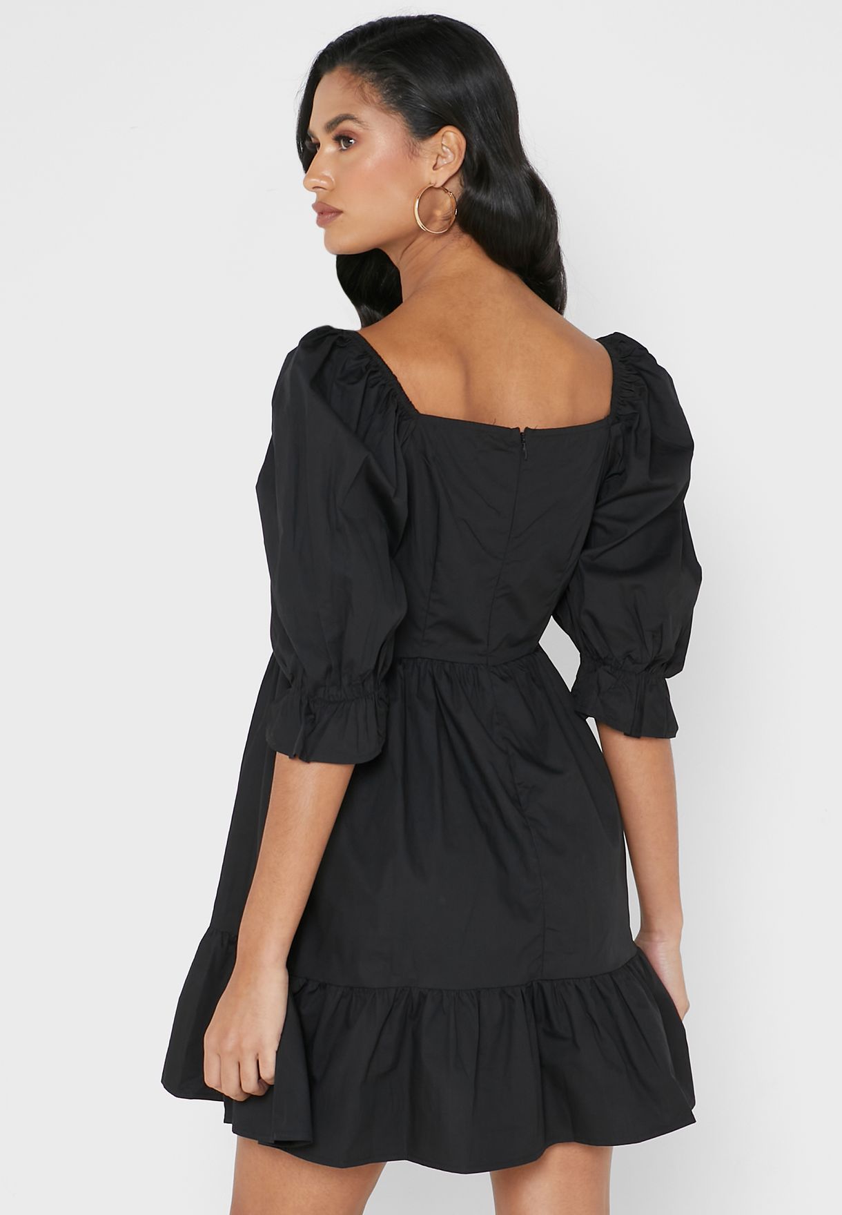 Buy Ginger black Shirred Smock Dress for Women in Manama, Riffa