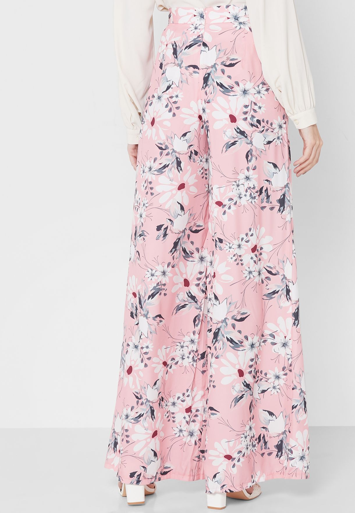 Flared Floral Print Pants