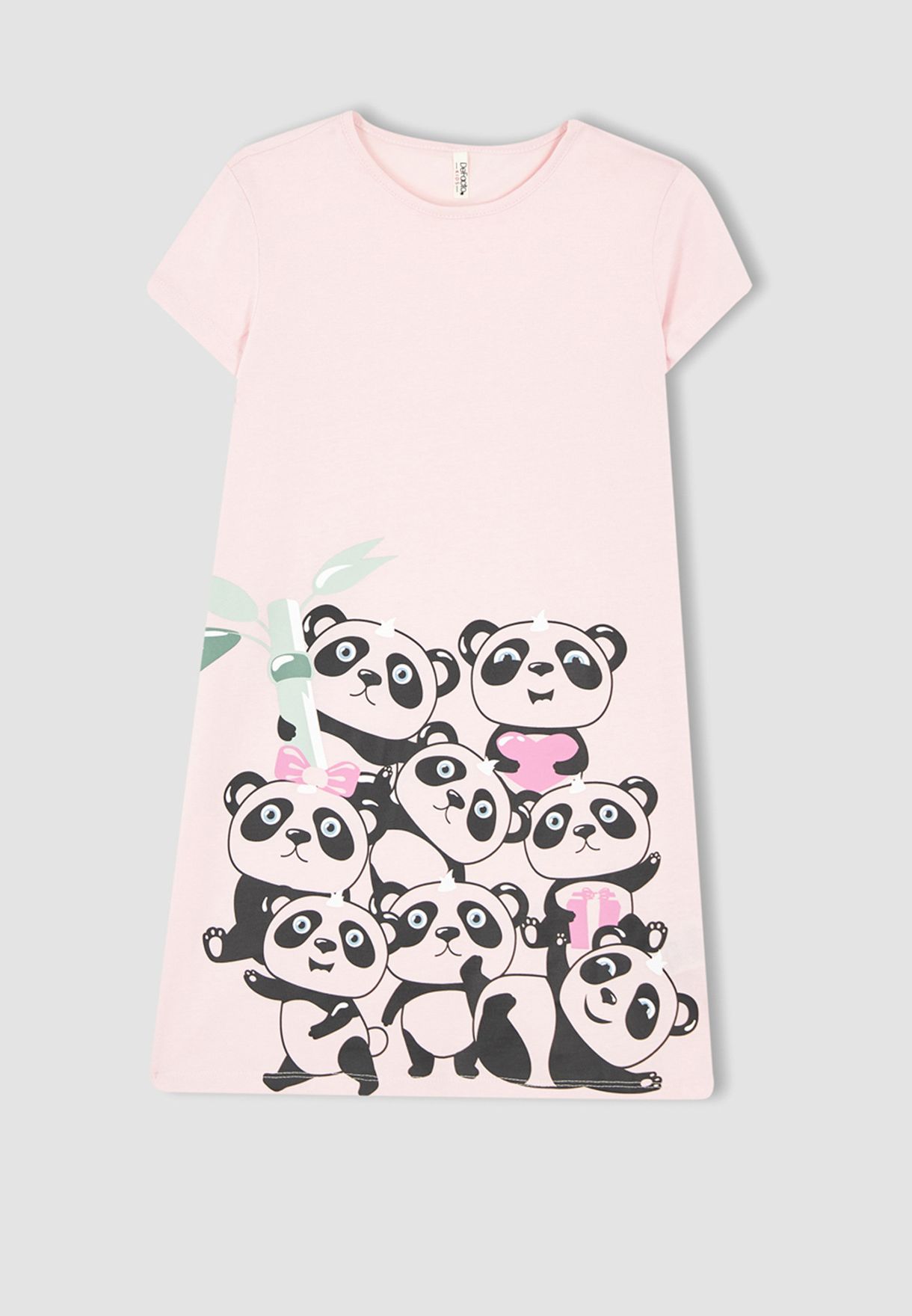 Kids Pandas Print Pyjama Dress