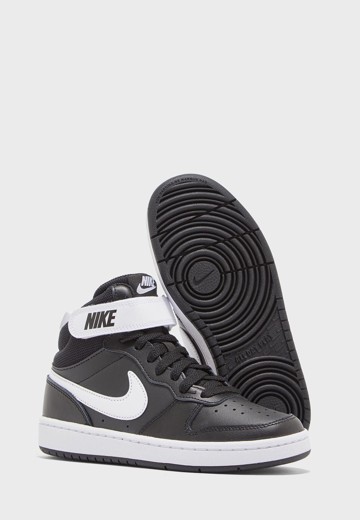 Buy Nike black Youth Court Borough Mid 2 for Kids in MENA Worldwide