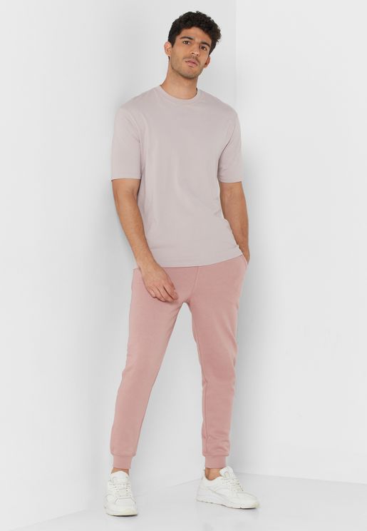 light pink joggers mens