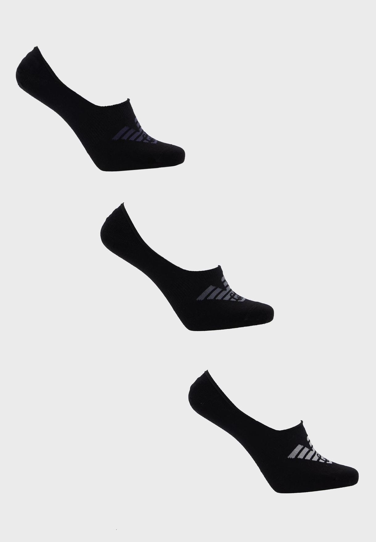 3 Pack Logo No Show Socks
