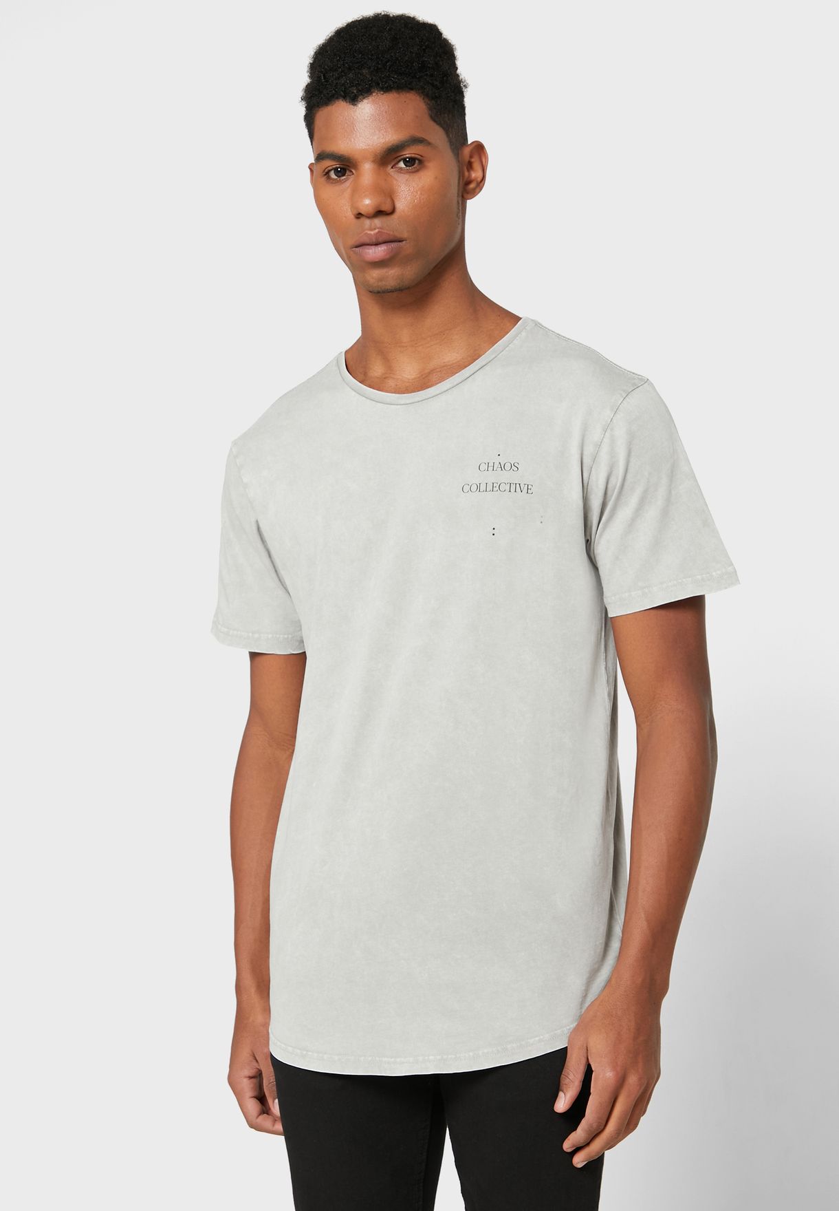 grey longline t shirt