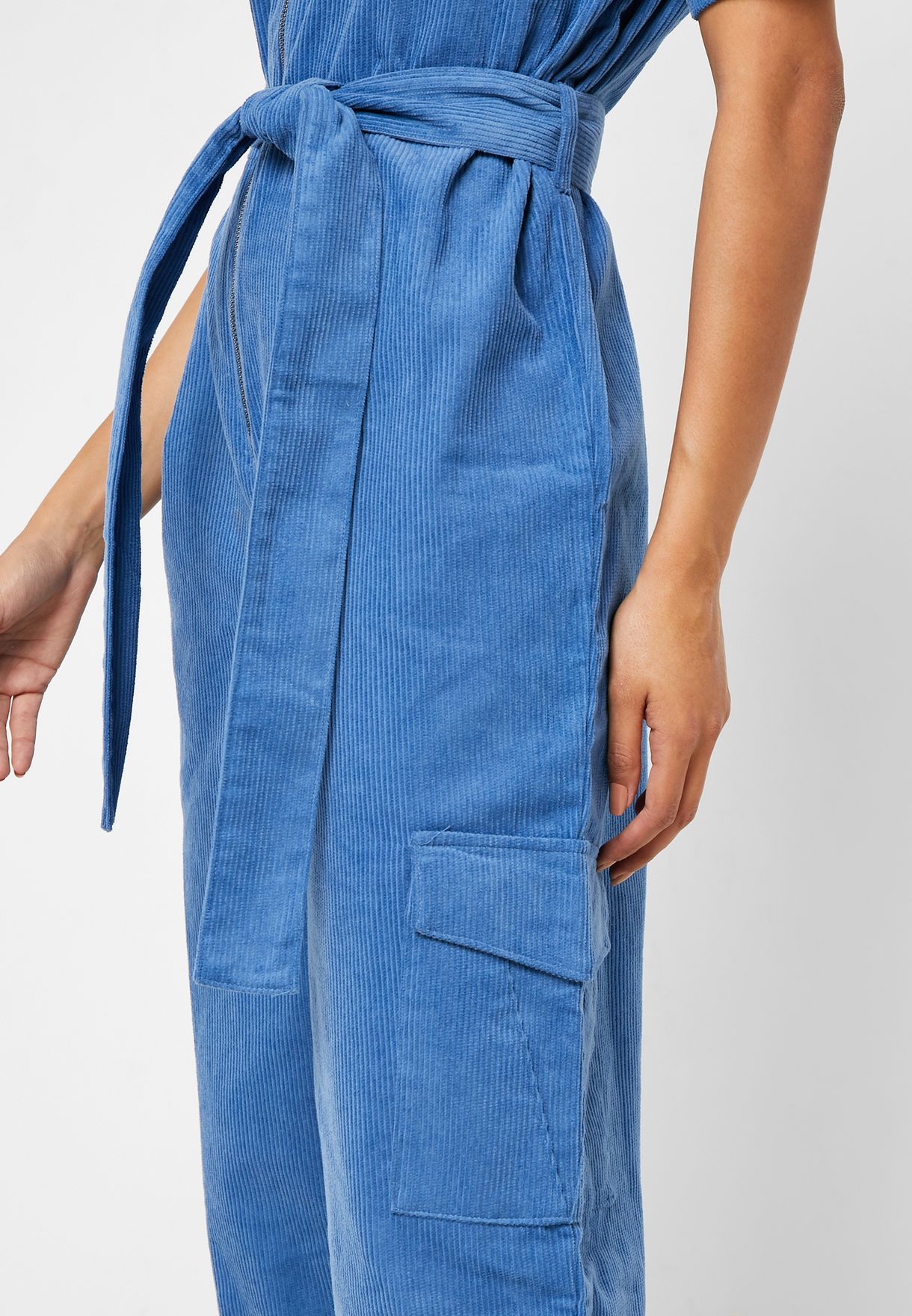 blue cord jumpsuit