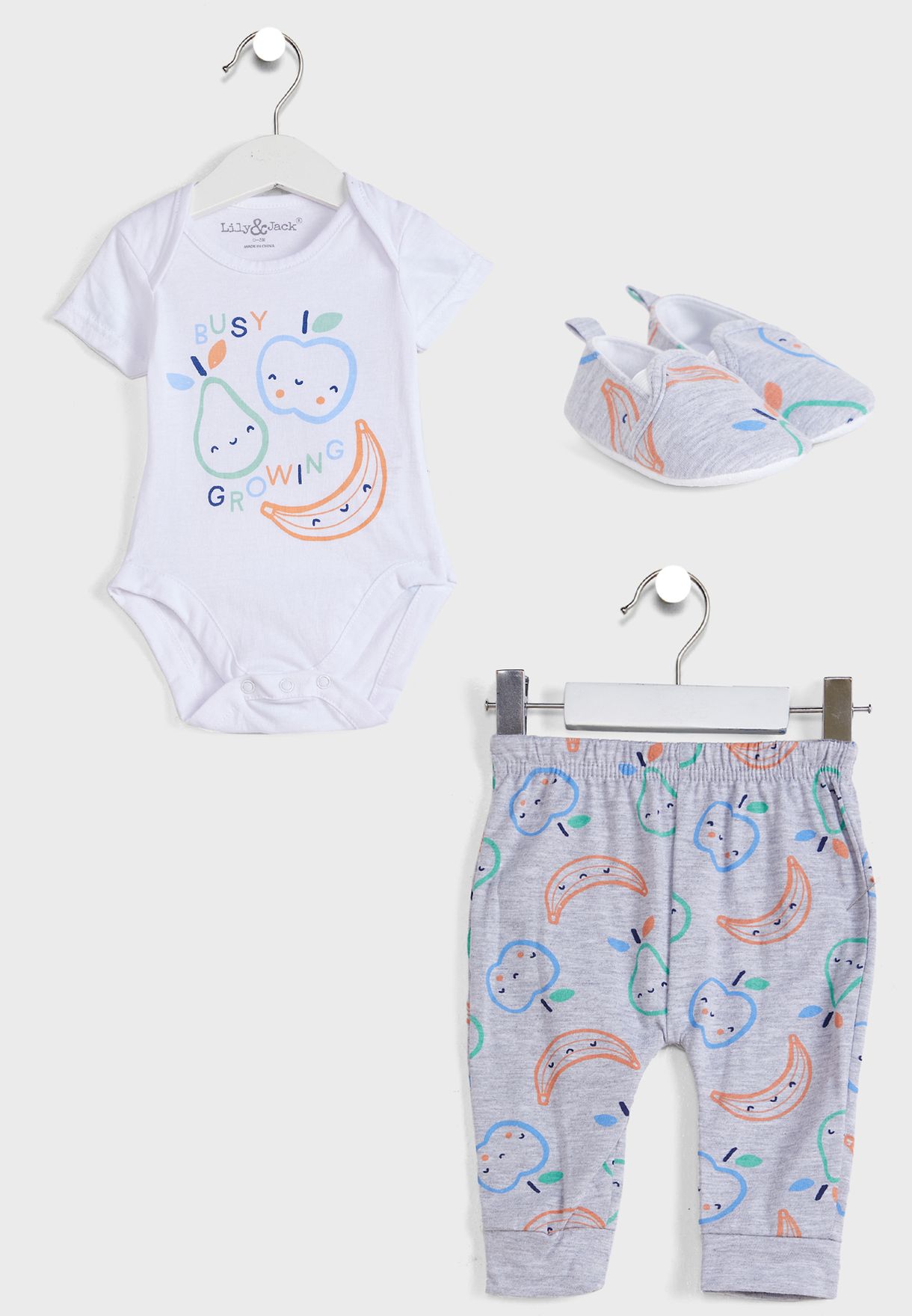 Infant Printed Bodysuit & Trouser Set With Sneakers