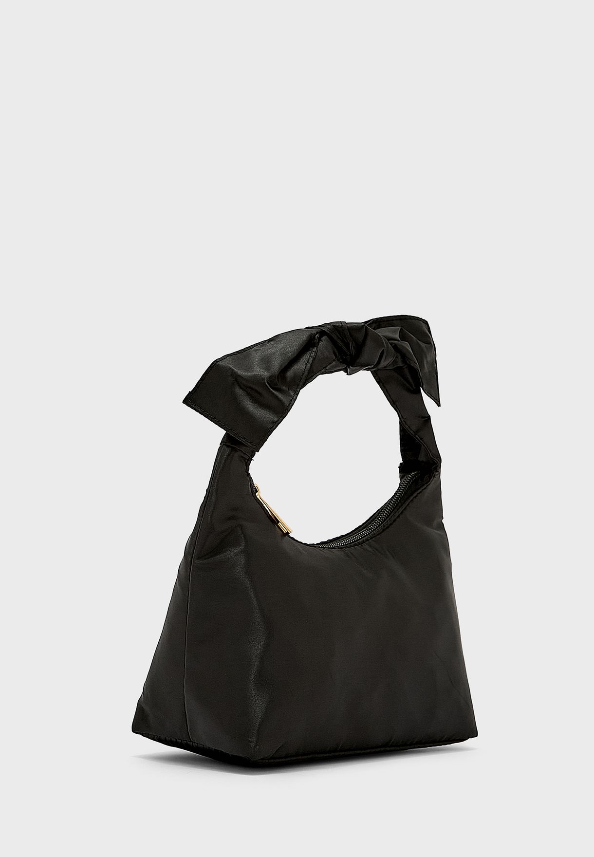 Tie Handle Satin Clutch Bag