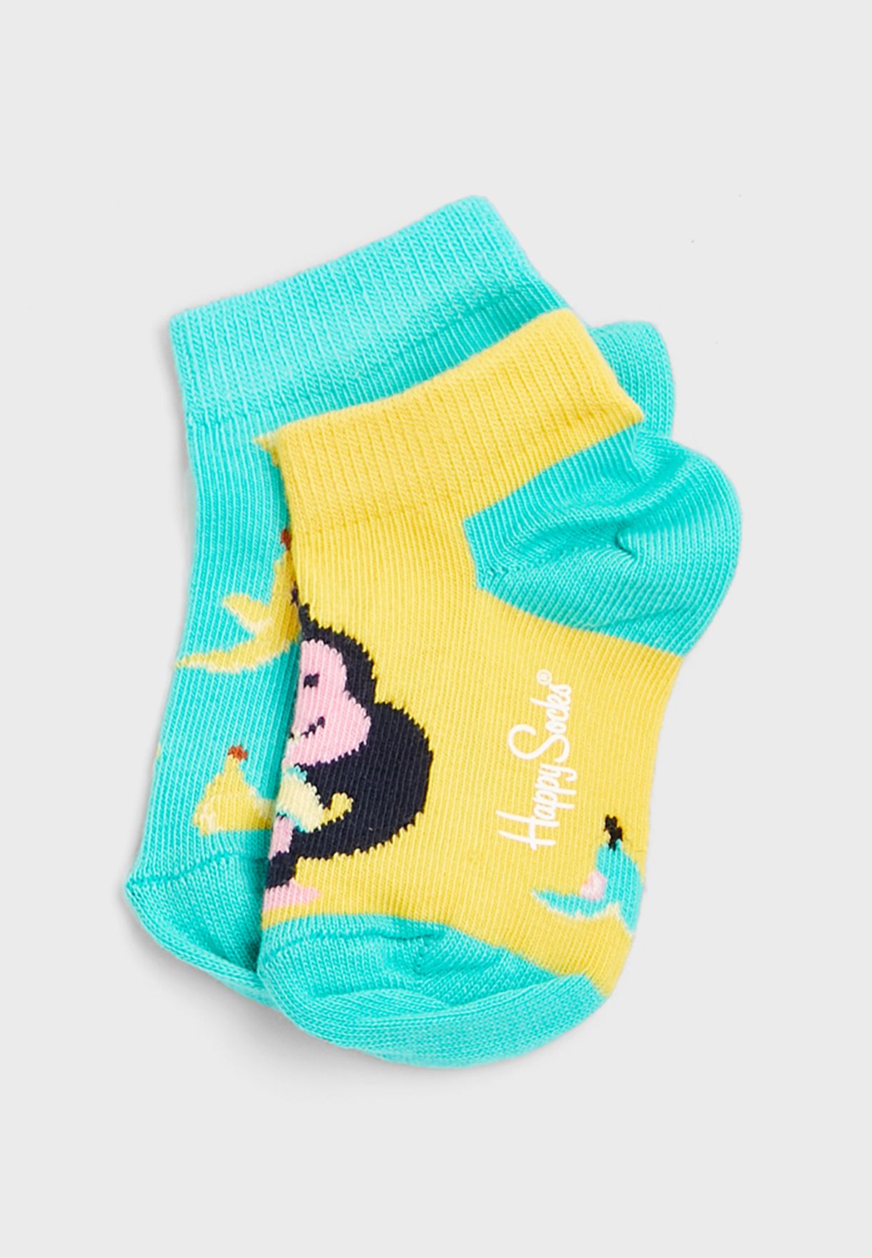 Kids 2 Pack Monkey & Banana Ankle Socks