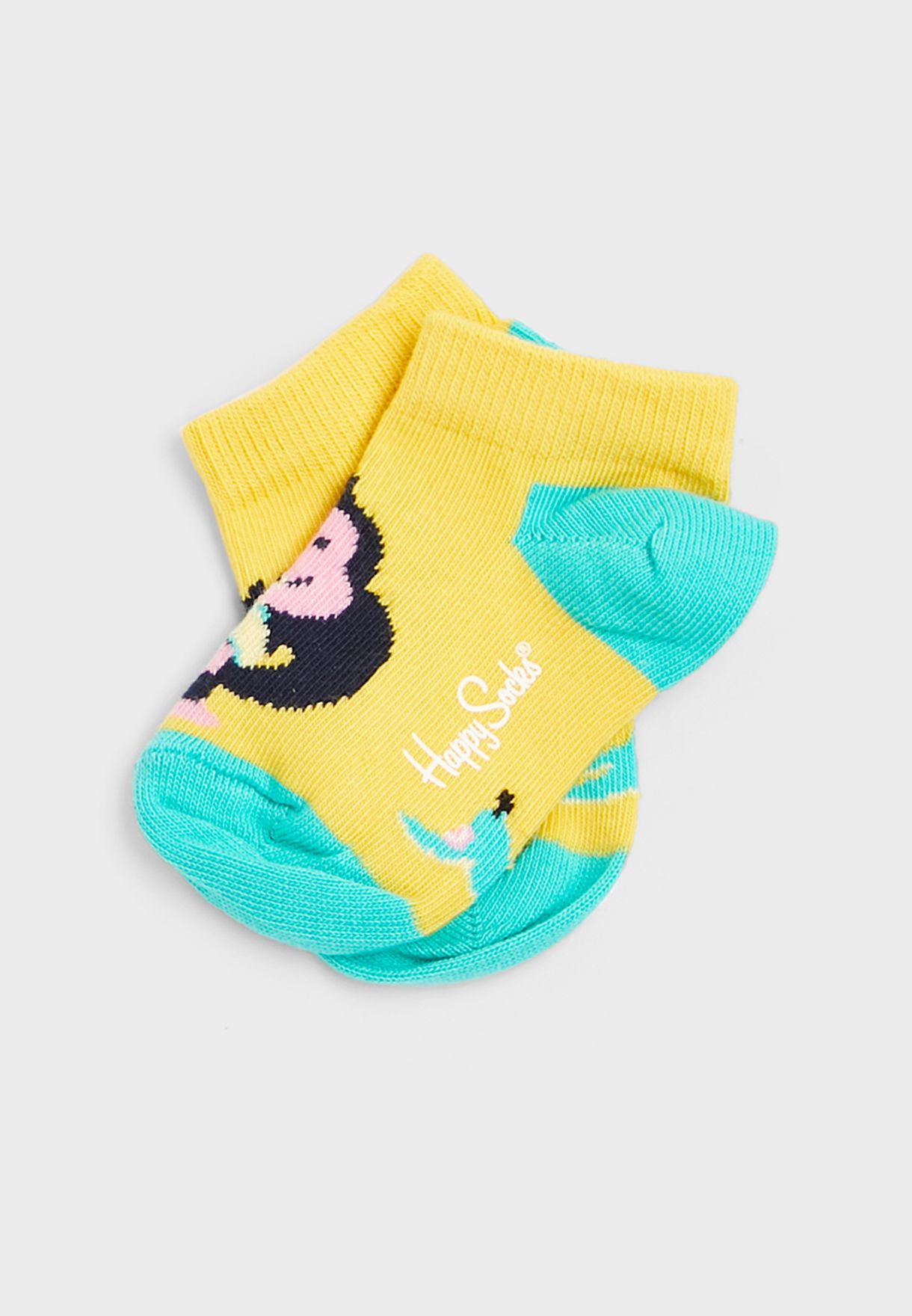 Kids 2 Pack Monkey & Banana Ankle Socks