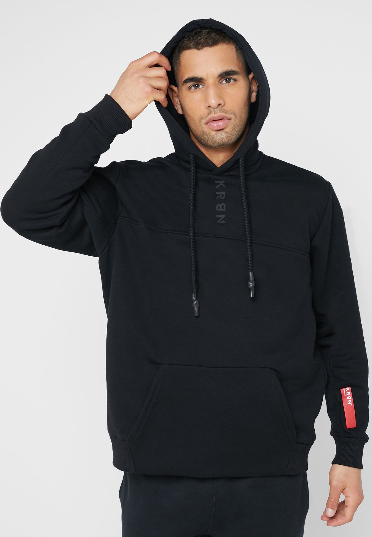 mens black overhead hoodie