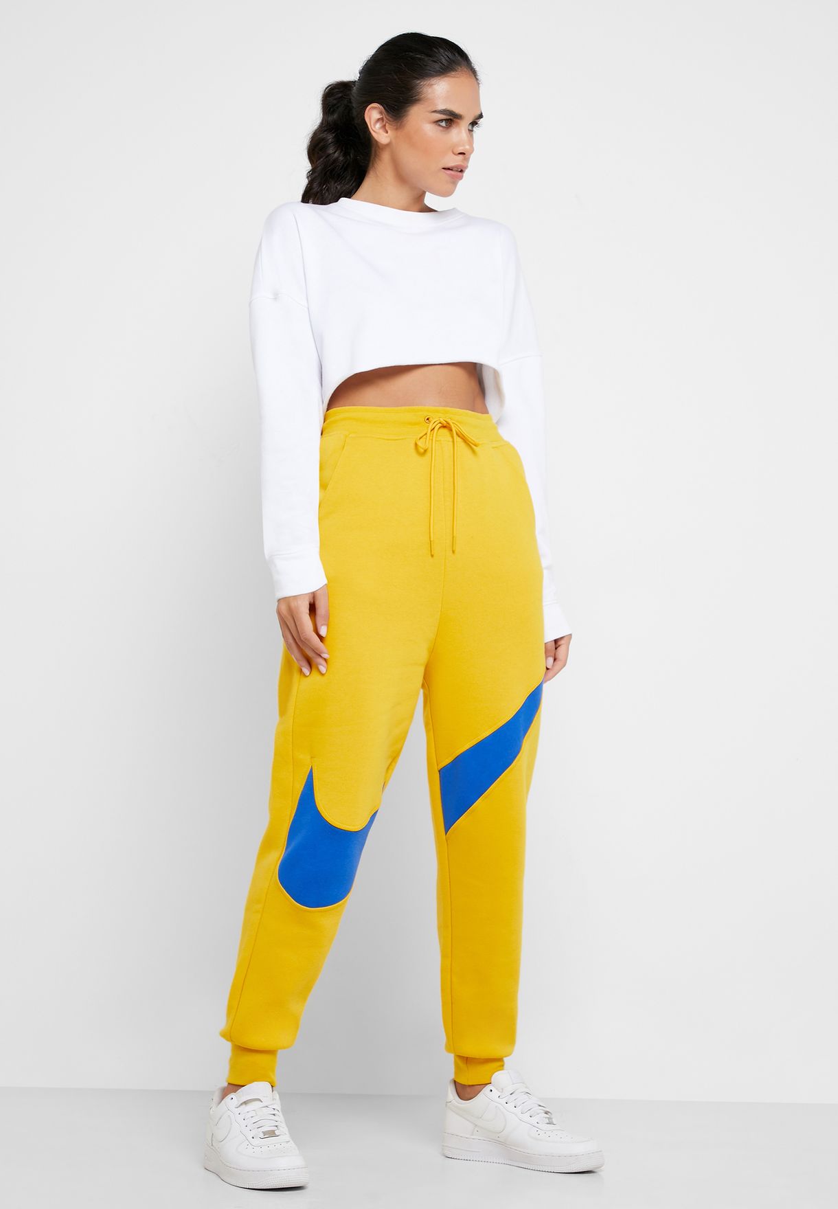 yellow nike fleece pants