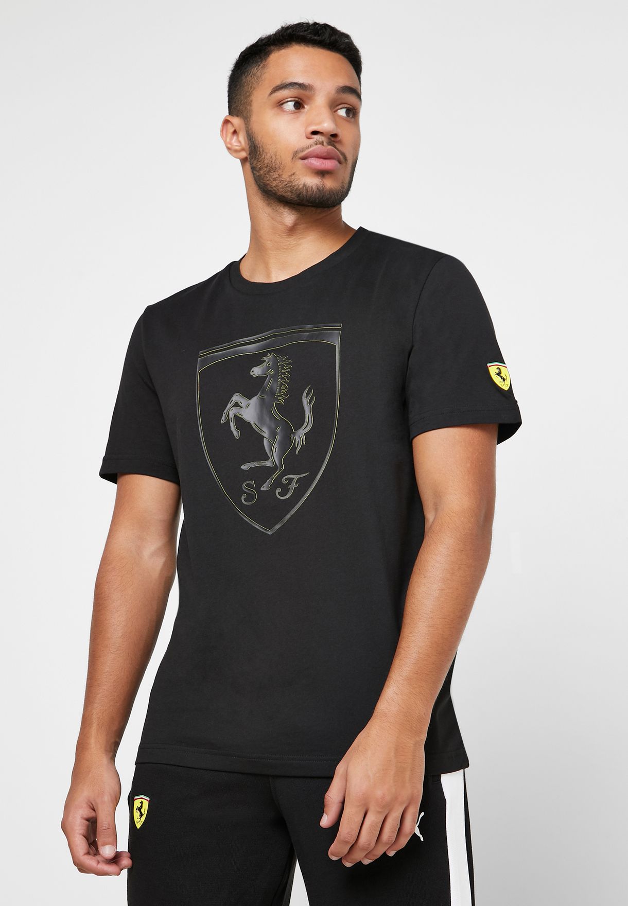 PUMA black Ferrari Big Shield T-Shirt 