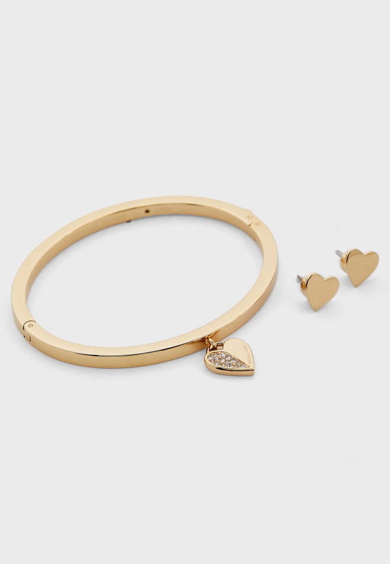 Michael Kors Womens Darci ThreeHand Rose GoldTone Stainless Steel  Bracelet Watch and Pave Bracelet Set  Dillards