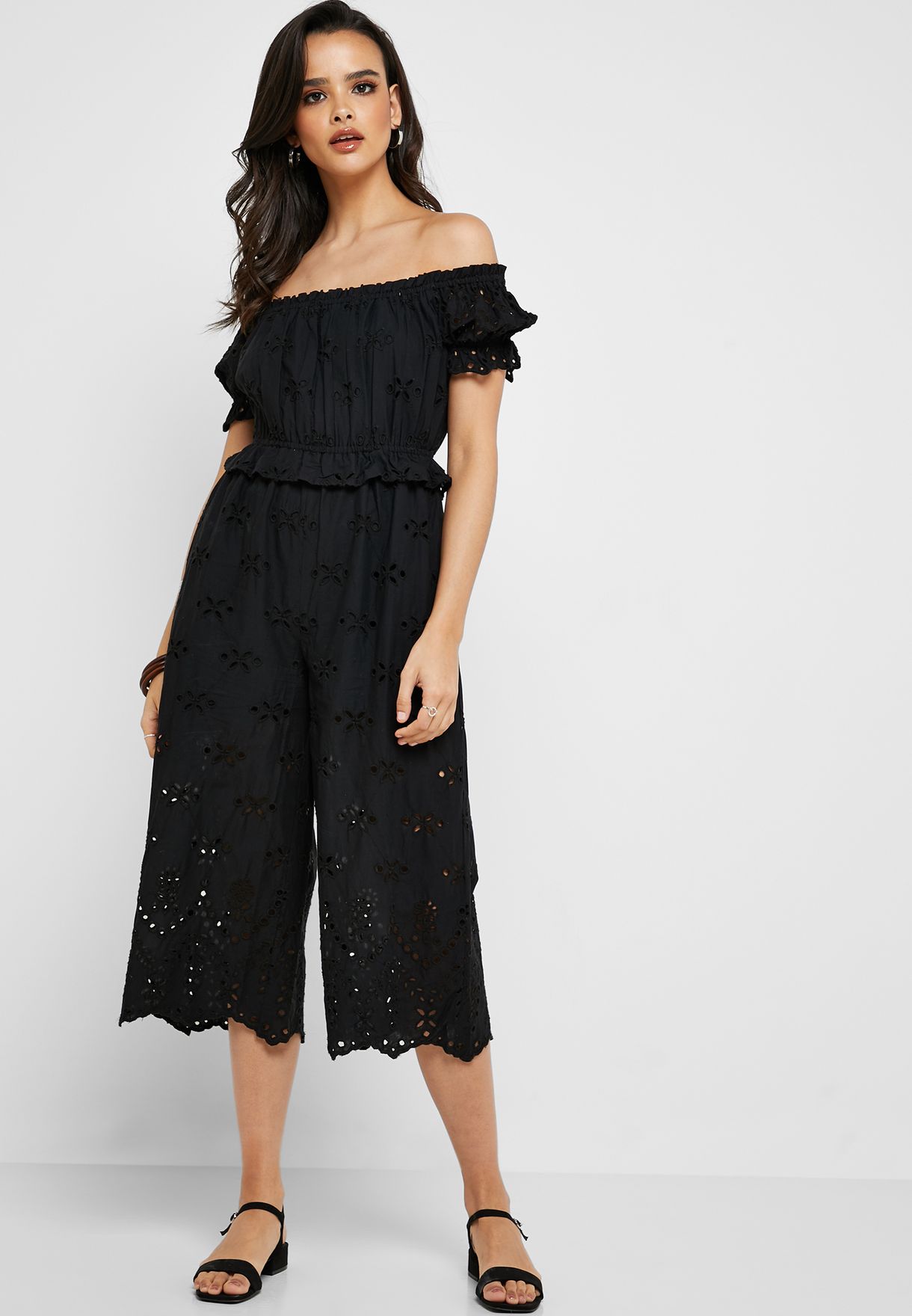 miss selfridge broderie jumpsuit