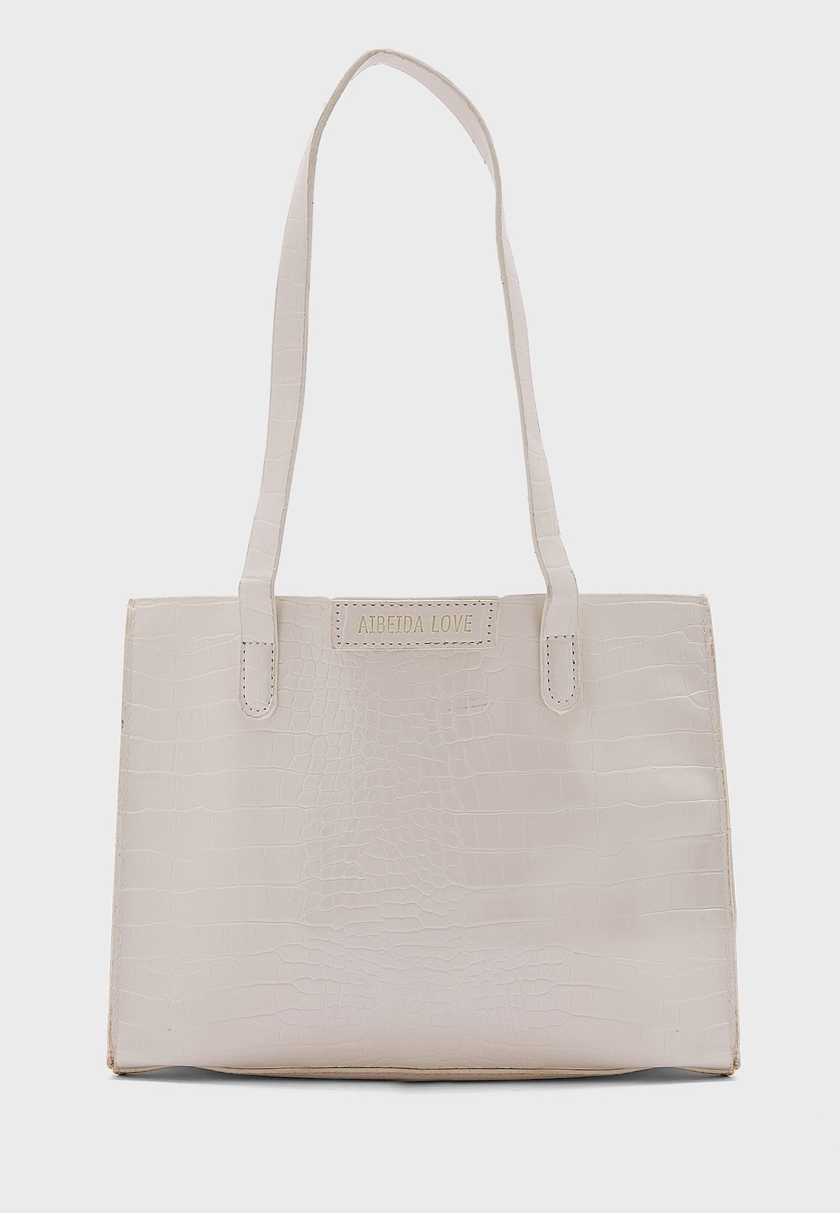 Croc Effect Tote With Pouch 