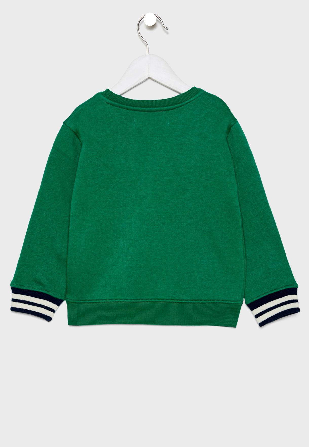 green fleece sweatshirt