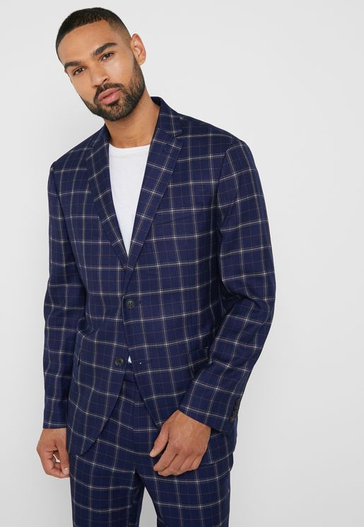 Checked Tailored Fit Blazer