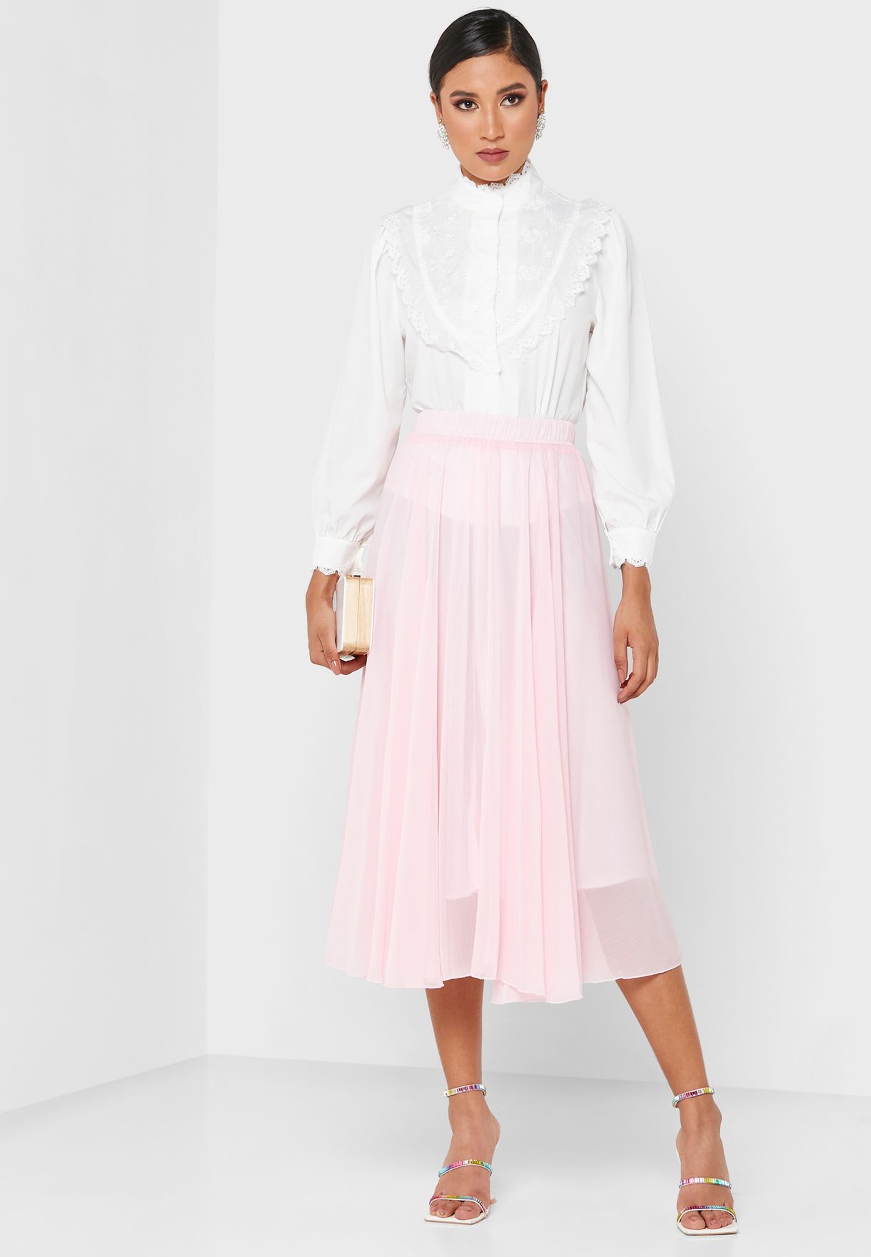 Loosely Pleated Skirt