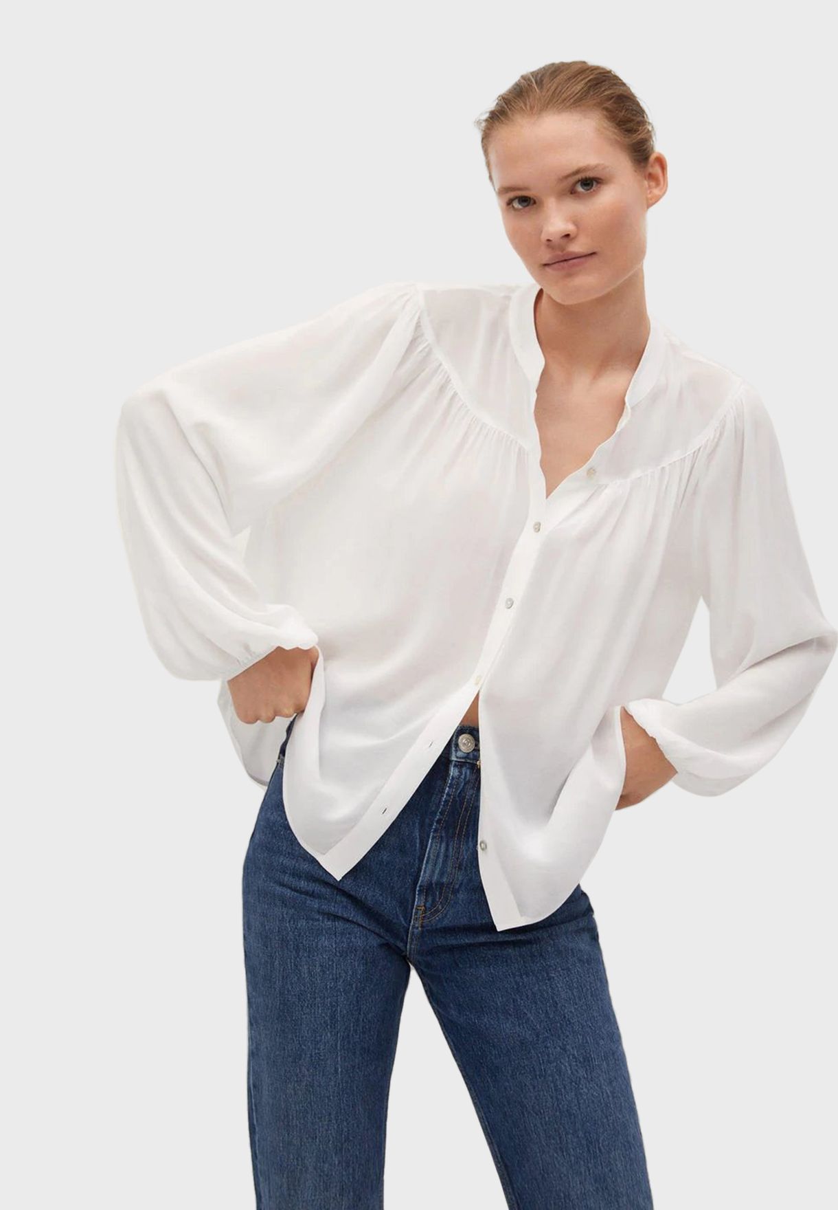 sheer button down shirt