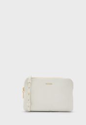 ciarraa leather double pouch crossbody bag