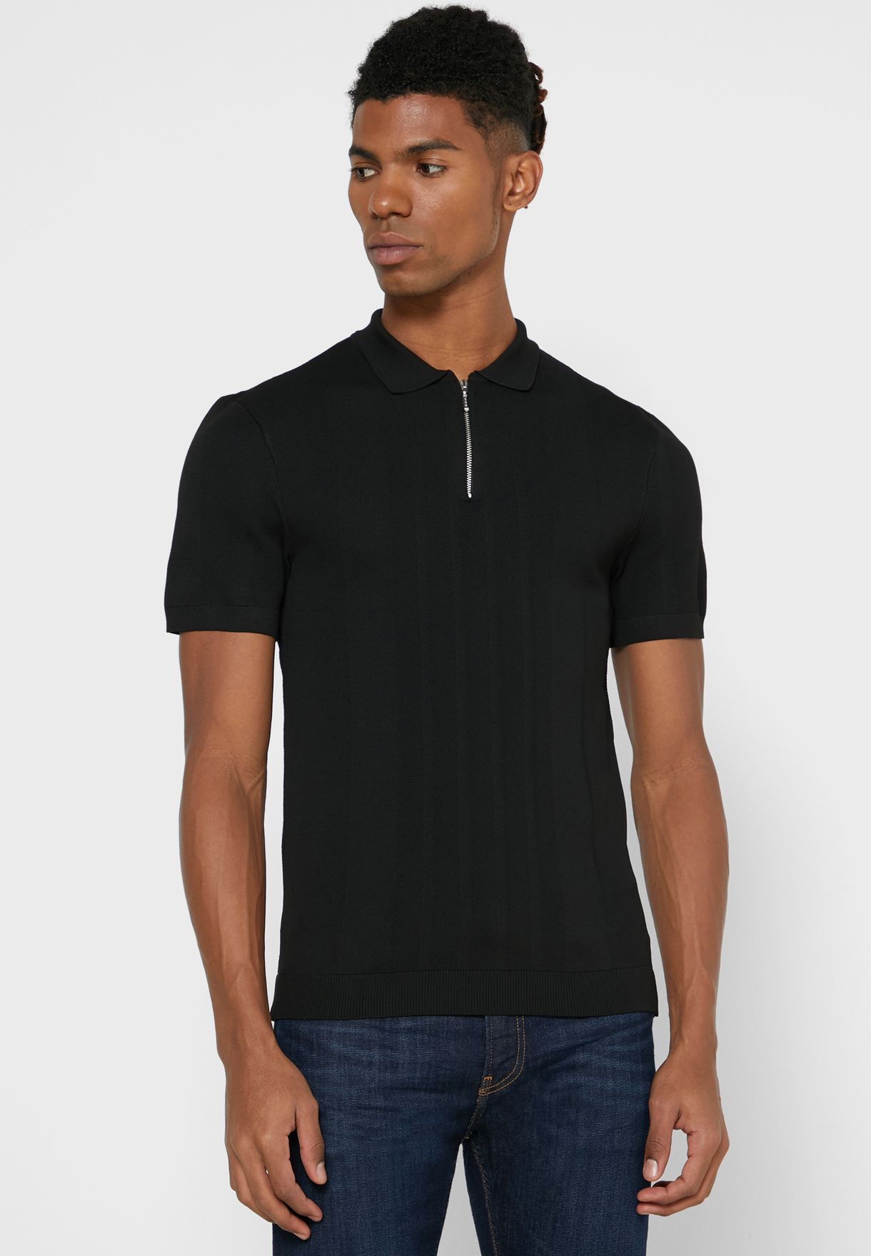 river island zip polo