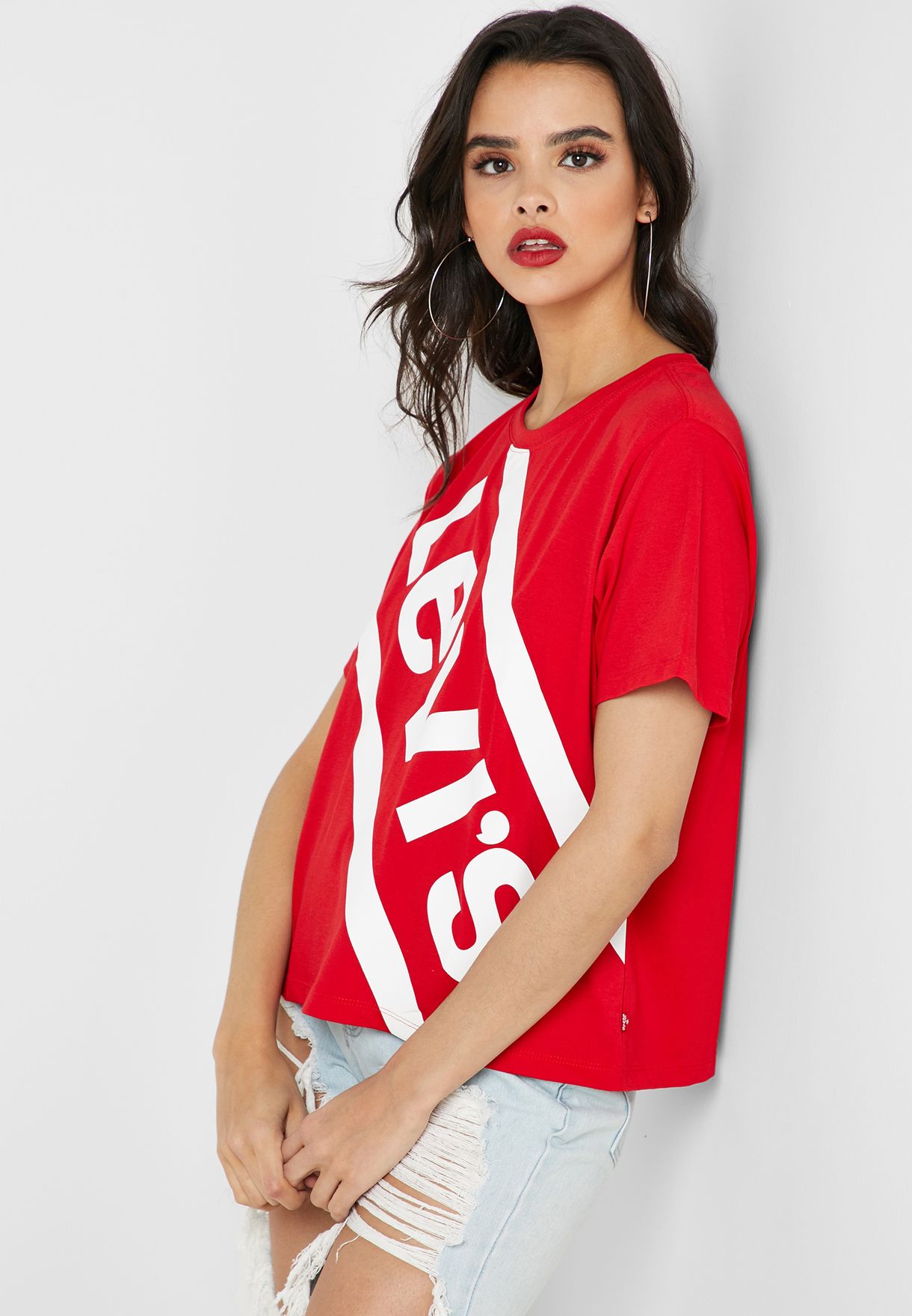 levis t shirt women red