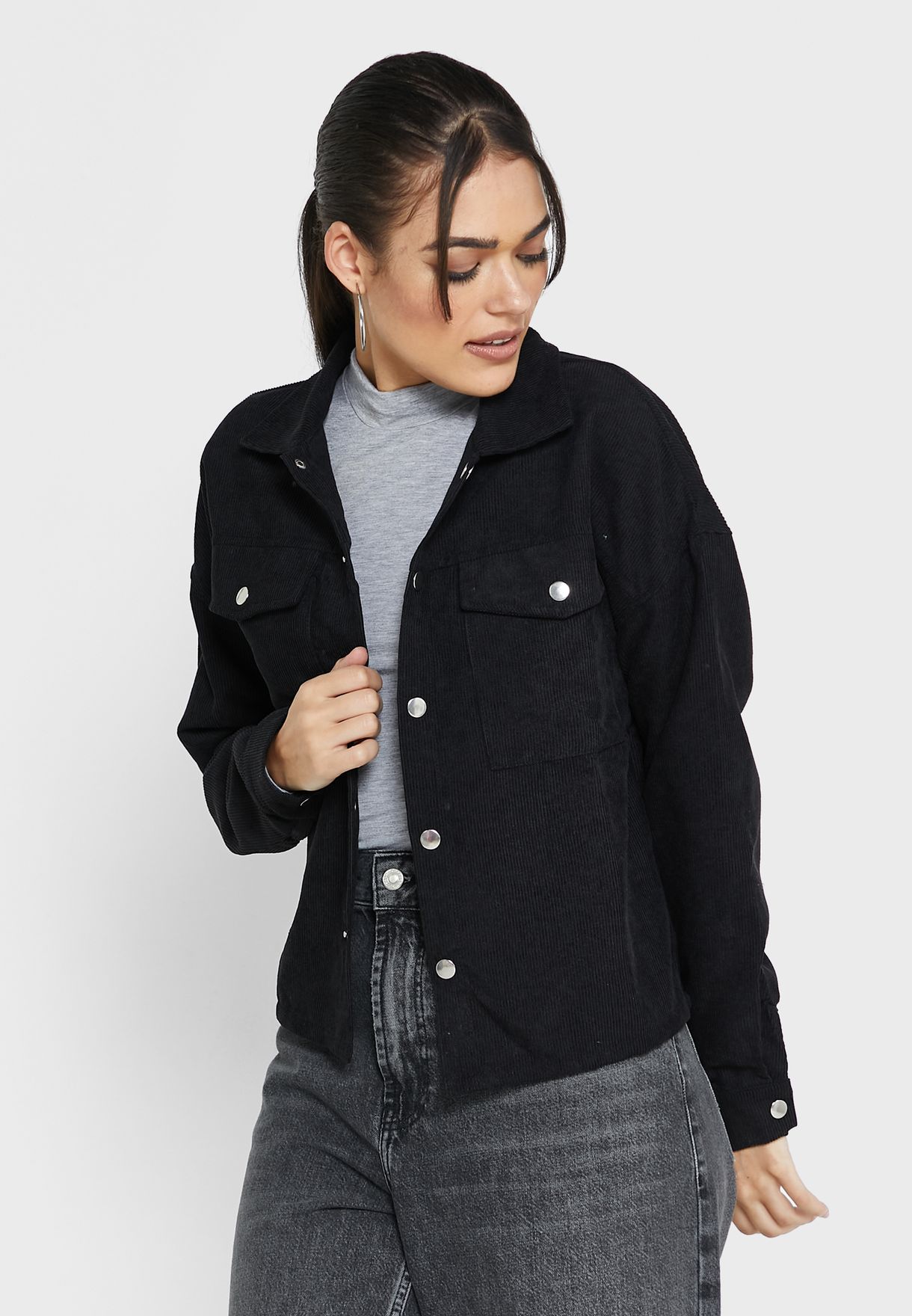 Solid Buttoned Jacket
